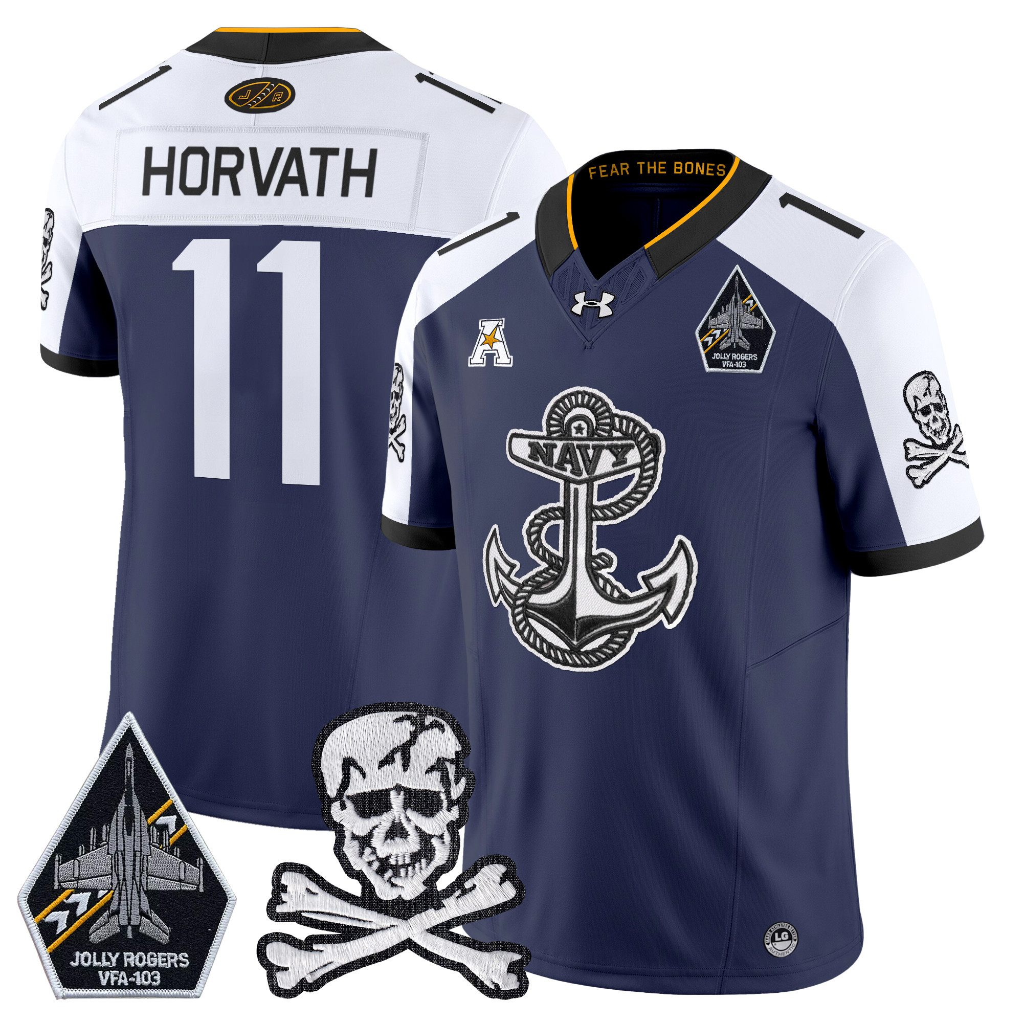 Men's Navy Midshipmen 2024 Vapor Limited Jersey V4 - All Stitched