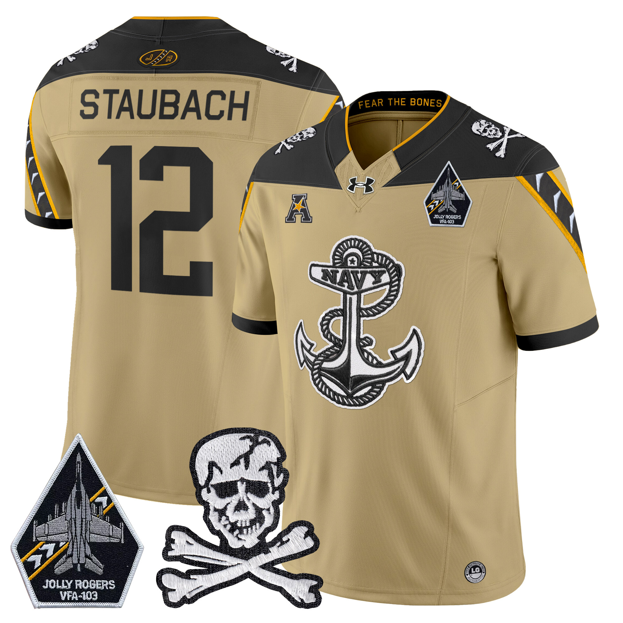 Men's Navy Midshipmen 2024 Vapor Limited Jersey V4 - All Stitched