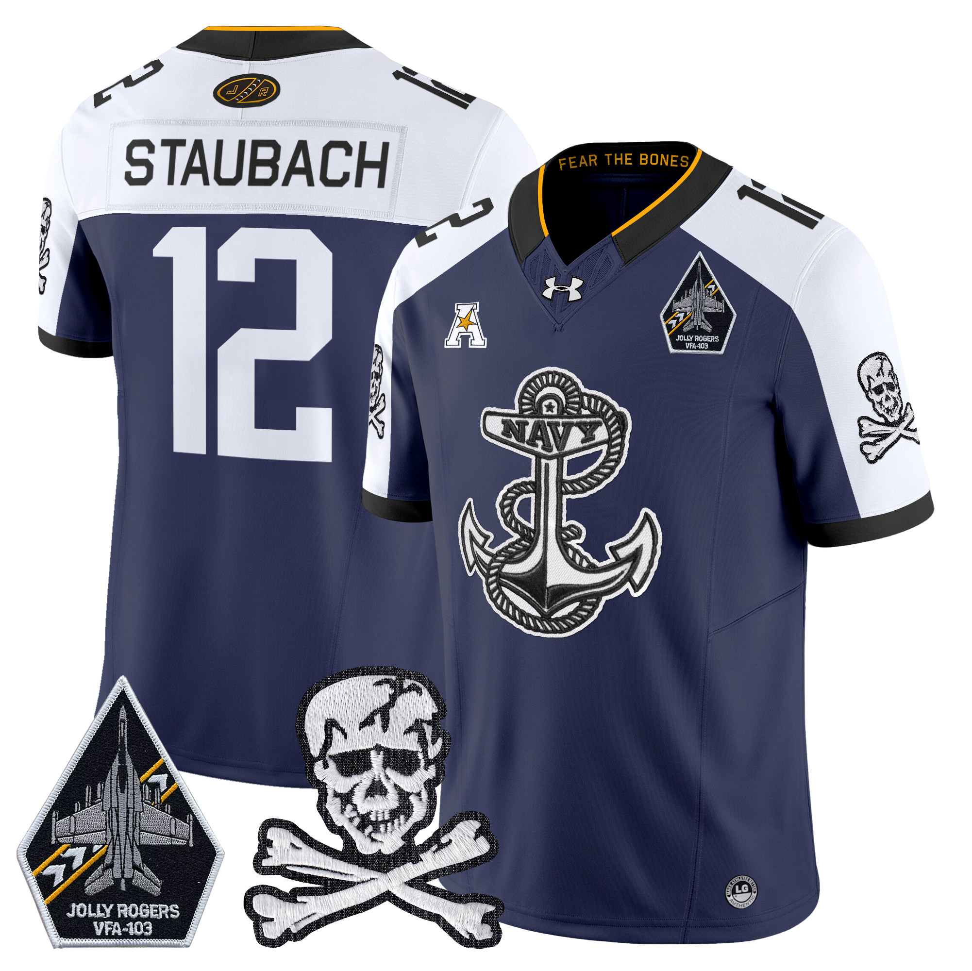 Men's Navy Midshipmen 2024 Vapor Limited Jersey V4 - All Stitched