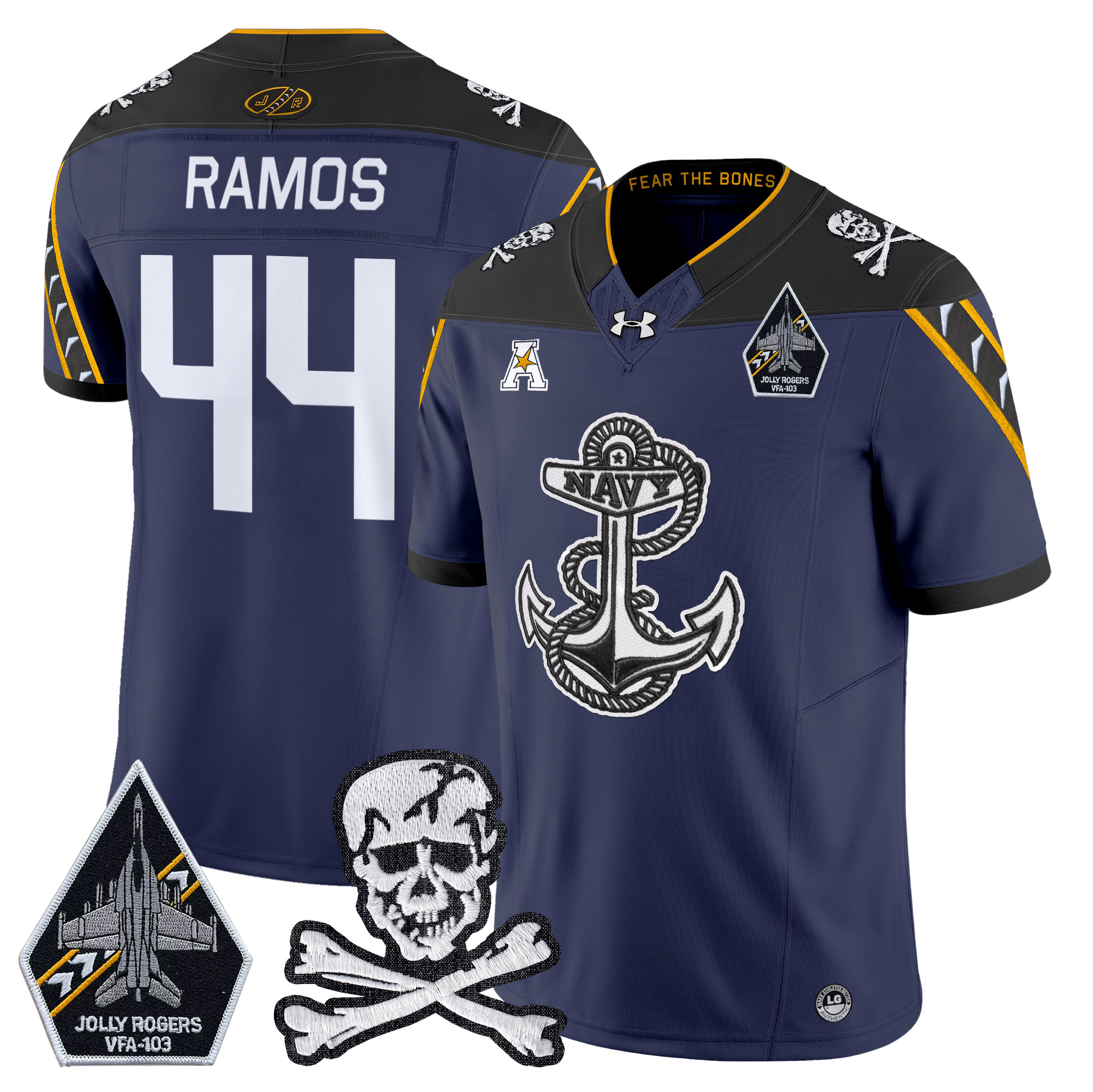 Men's Navy Midshipmen 2024 Vapor Limited Jersey V4 - All Stitched