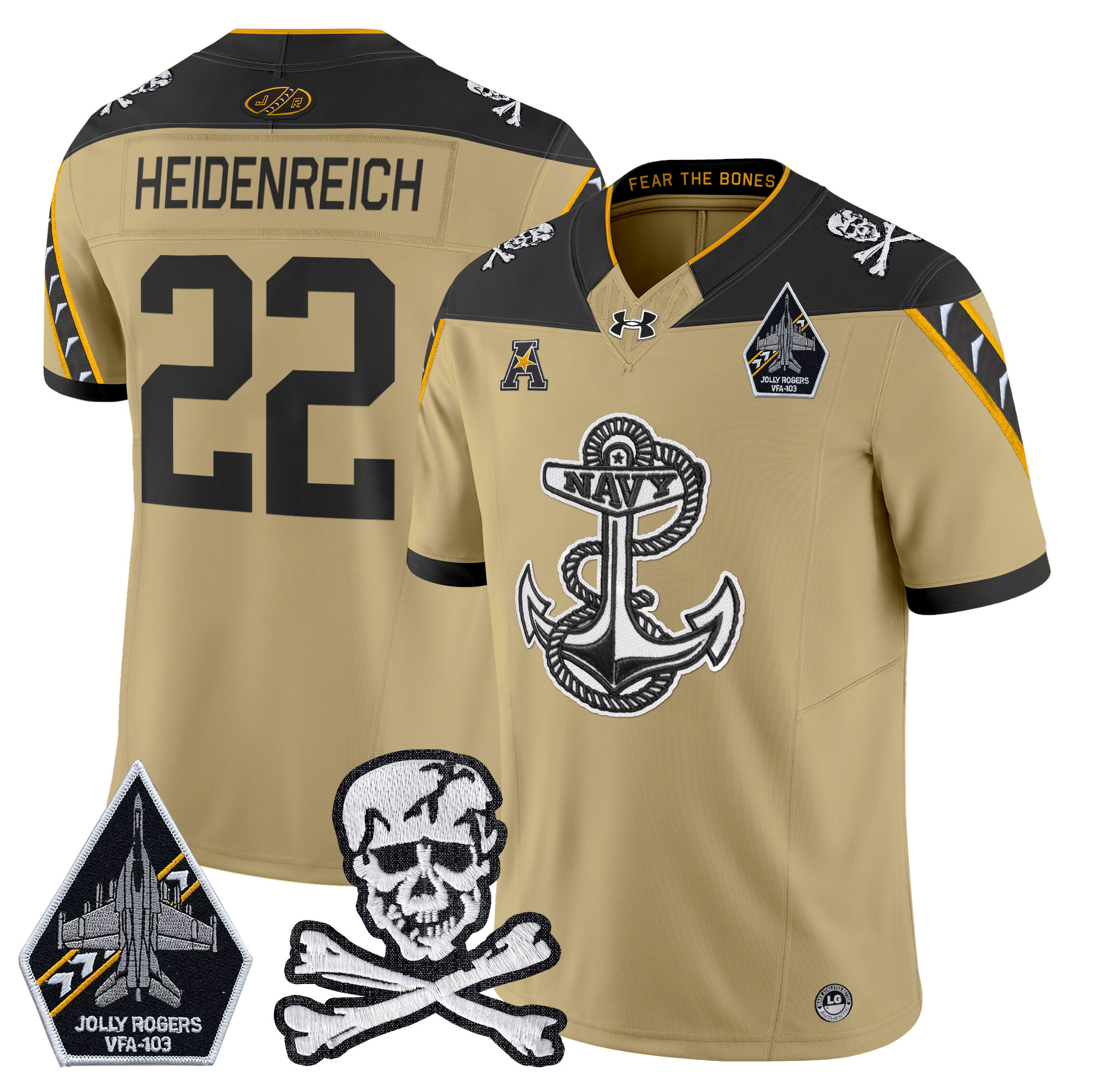 Men's Navy Midshipmen 2024 Vapor Limited Jersey V4 - All Stitched