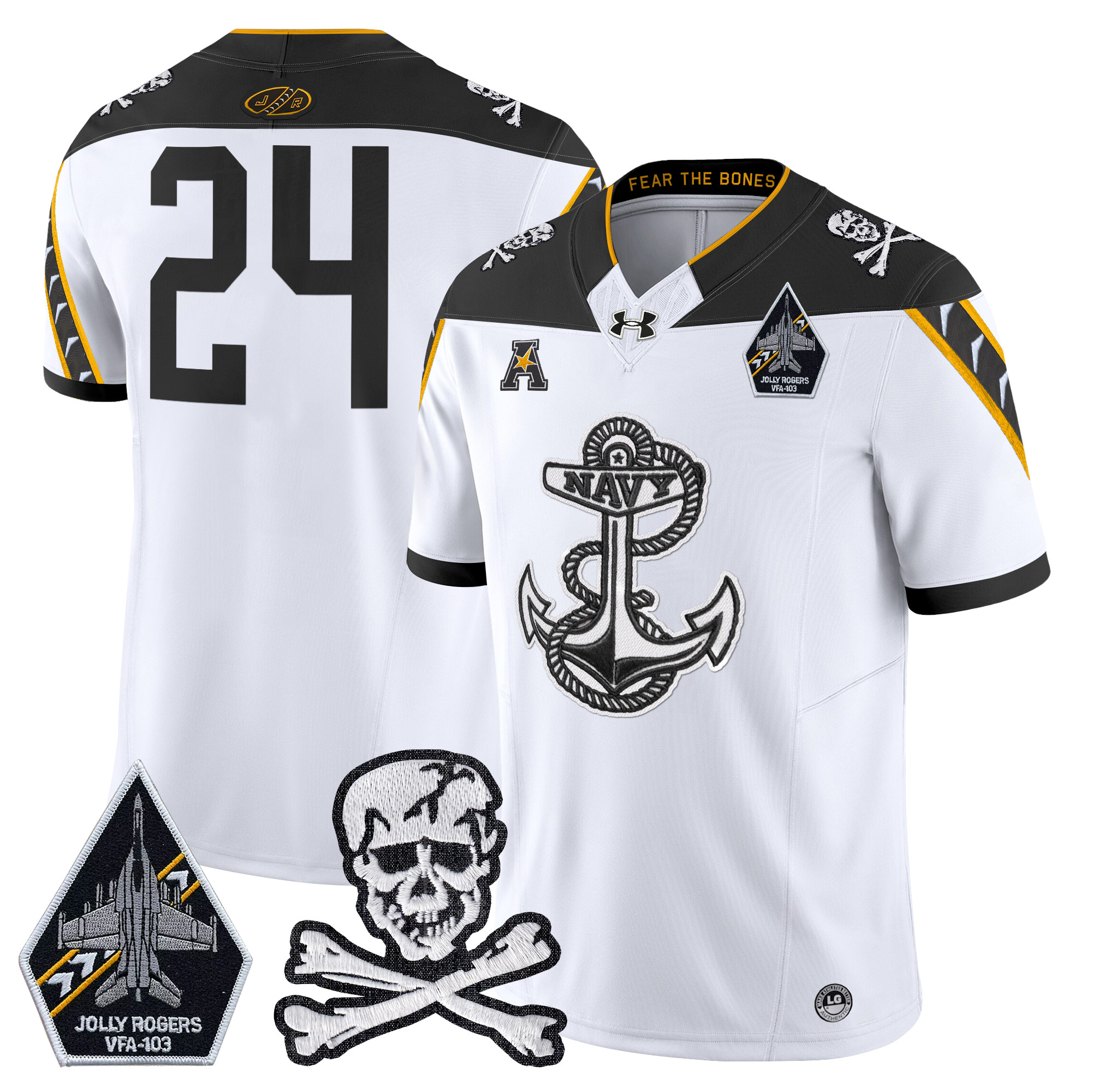 Men's Navy Midshipmen 2024 Vapor Limited Jersey V4 - All Stitched