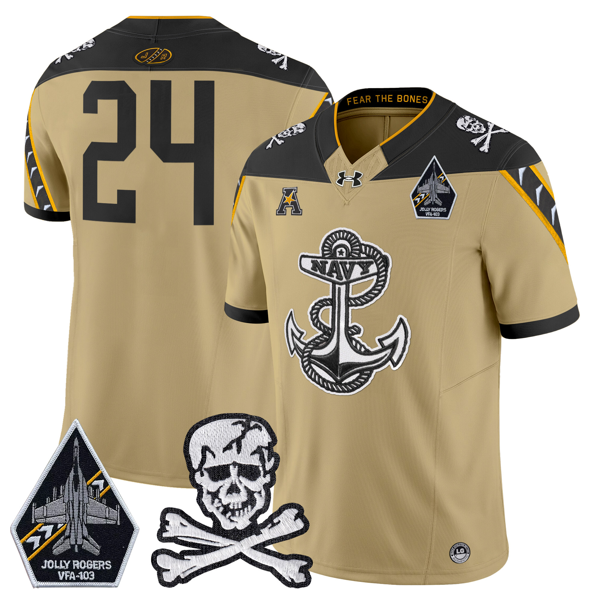 Men's Navy Midshipmen 2024 Vapor Limited Jersey V4 - All Stitched