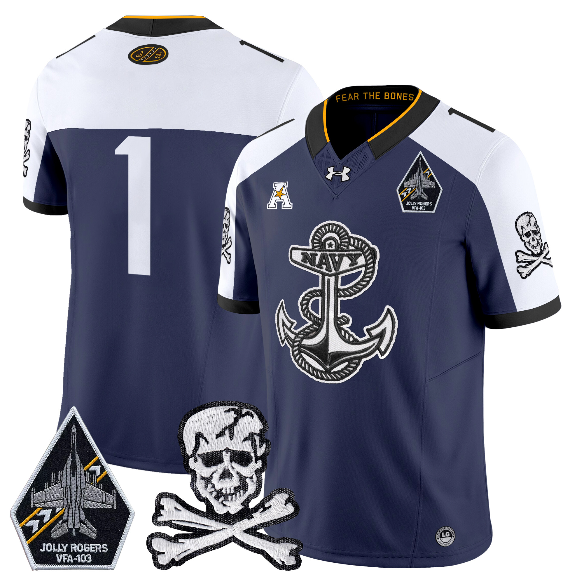 Men's Navy Midshipmen 2024 Vapor Limited Jersey V4 - All Stitched