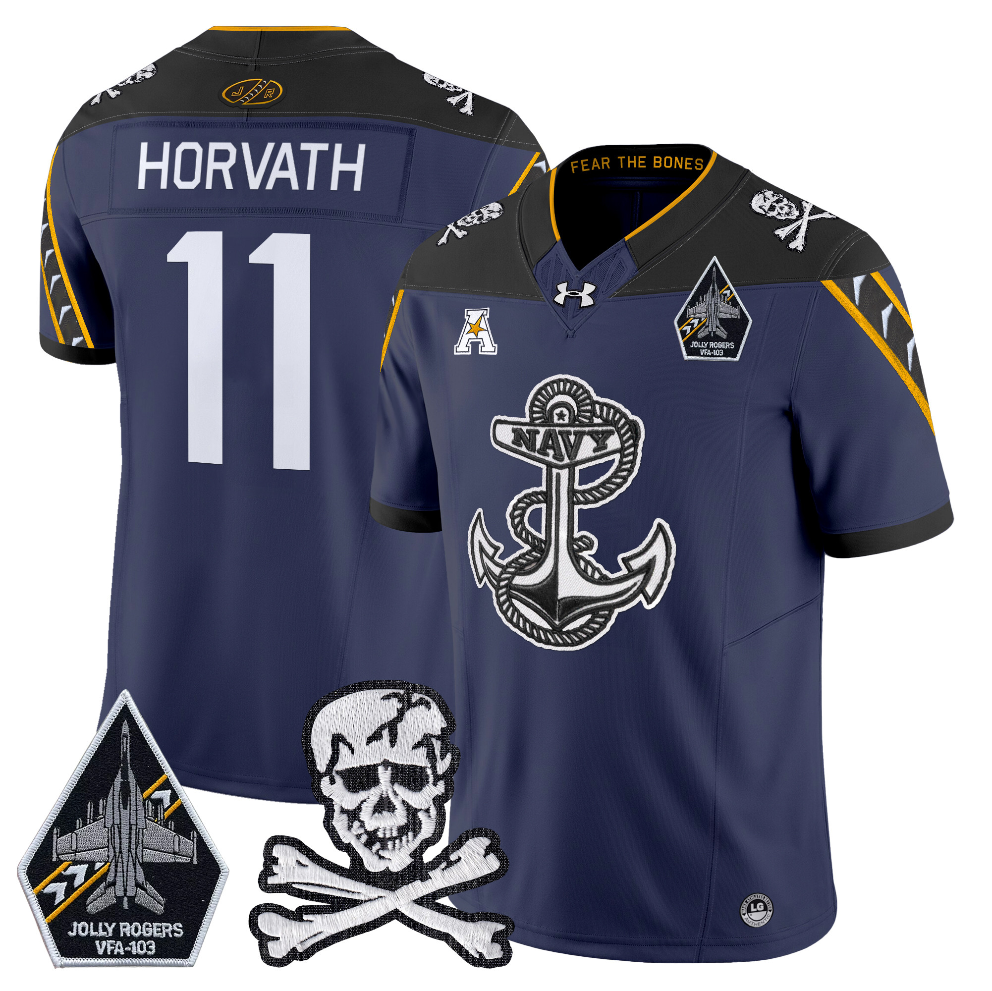Men's Navy Midshipmen 2024 Vapor Limited Jersey V4 - All Stitched