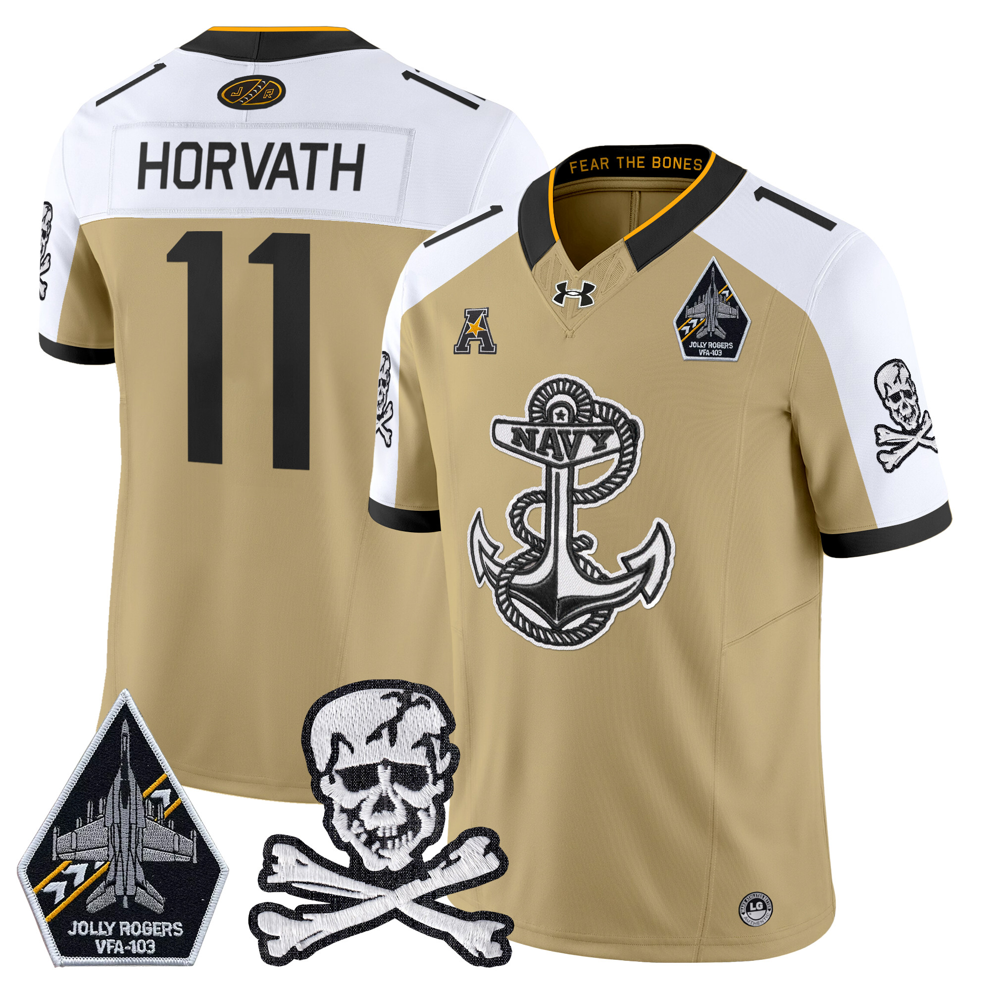 Men's Navy Midshipmen 2024 Vapor Limited Jersey V4 - All Stitched