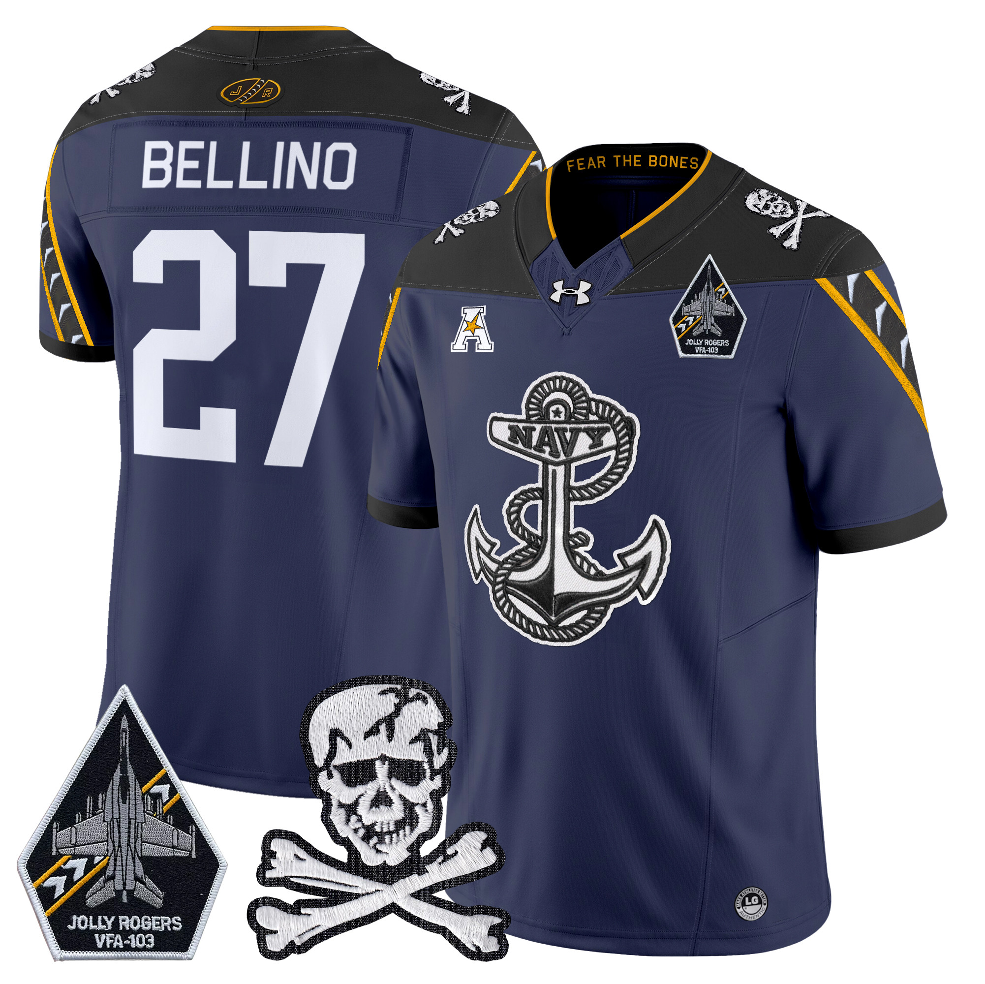 Men's Navy Midshipmen 2024 Vapor Limited Jersey V4 - All Stitched