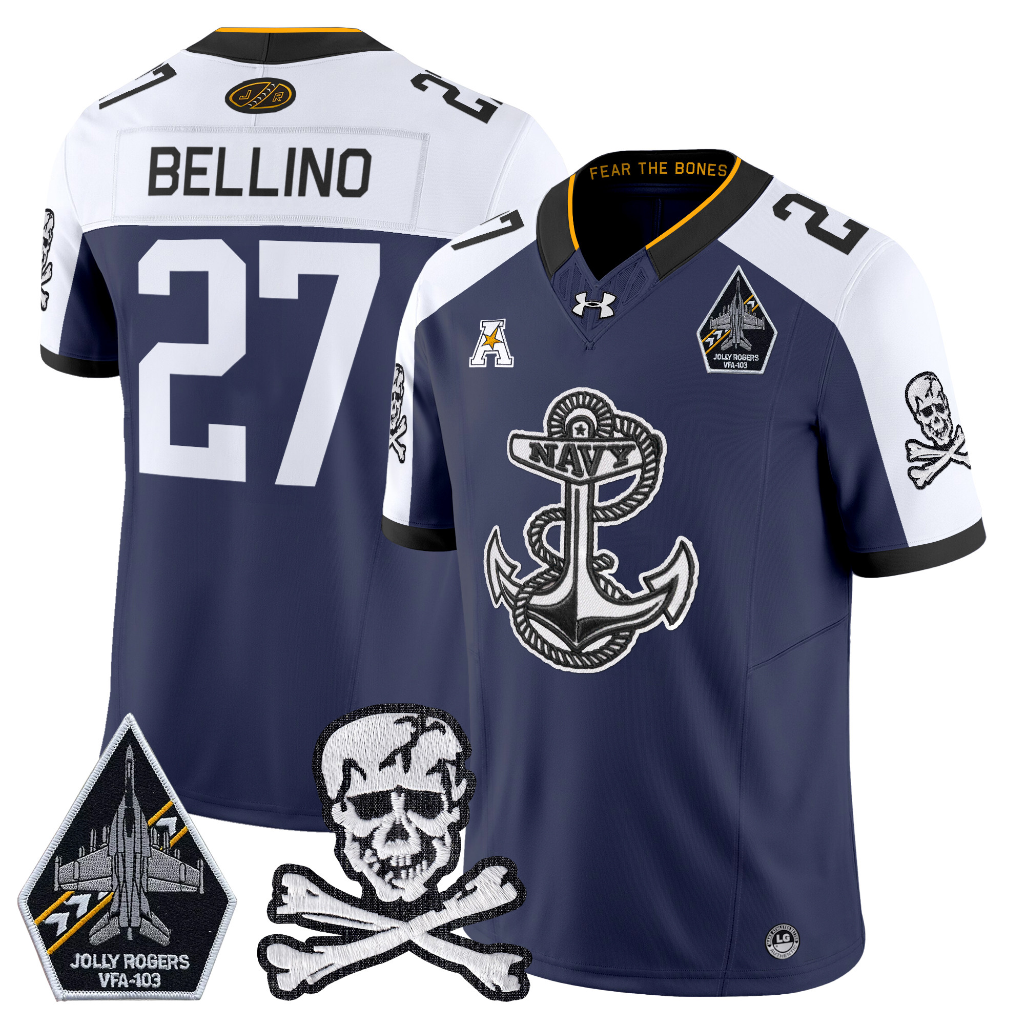 Men's Navy Midshipmen 2024 Vapor Limited Jersey V4 - All Stitched