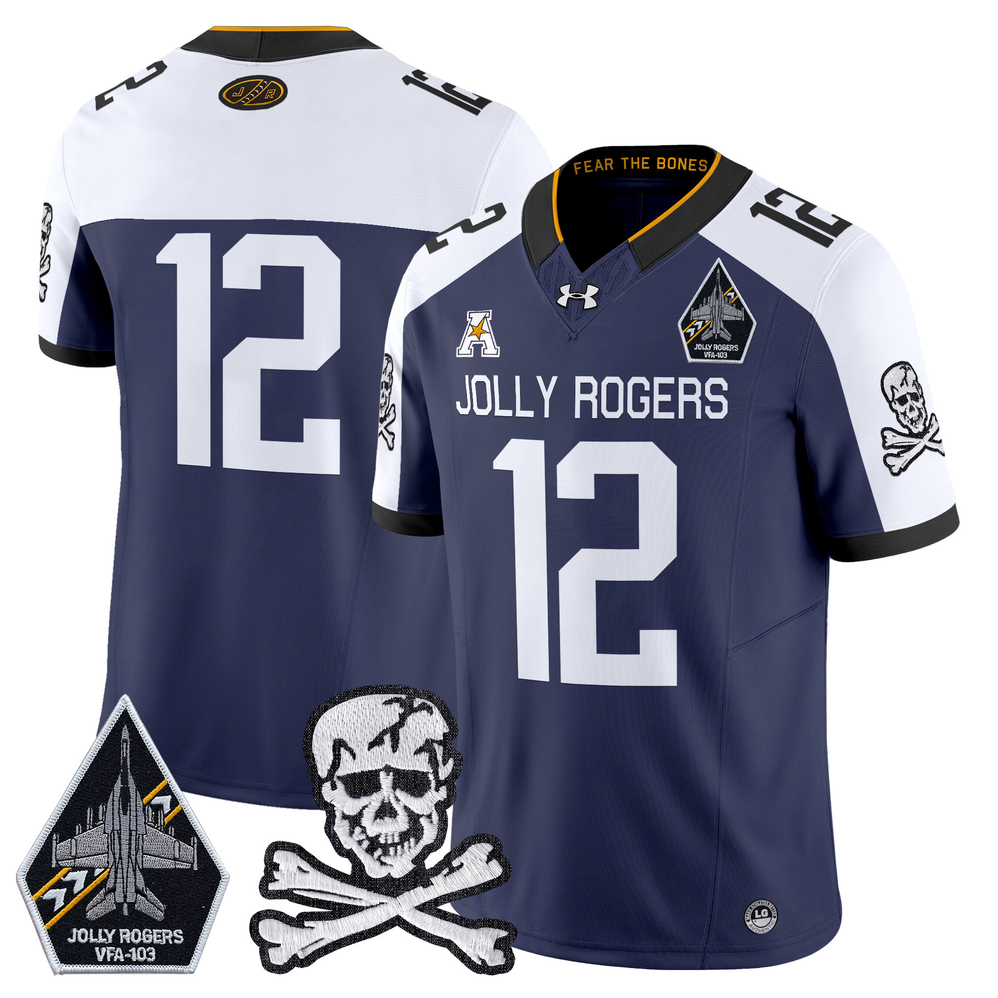 Men's Navy Midshipmen 2024 Vapor Limited Jersey V5 - All Stitched