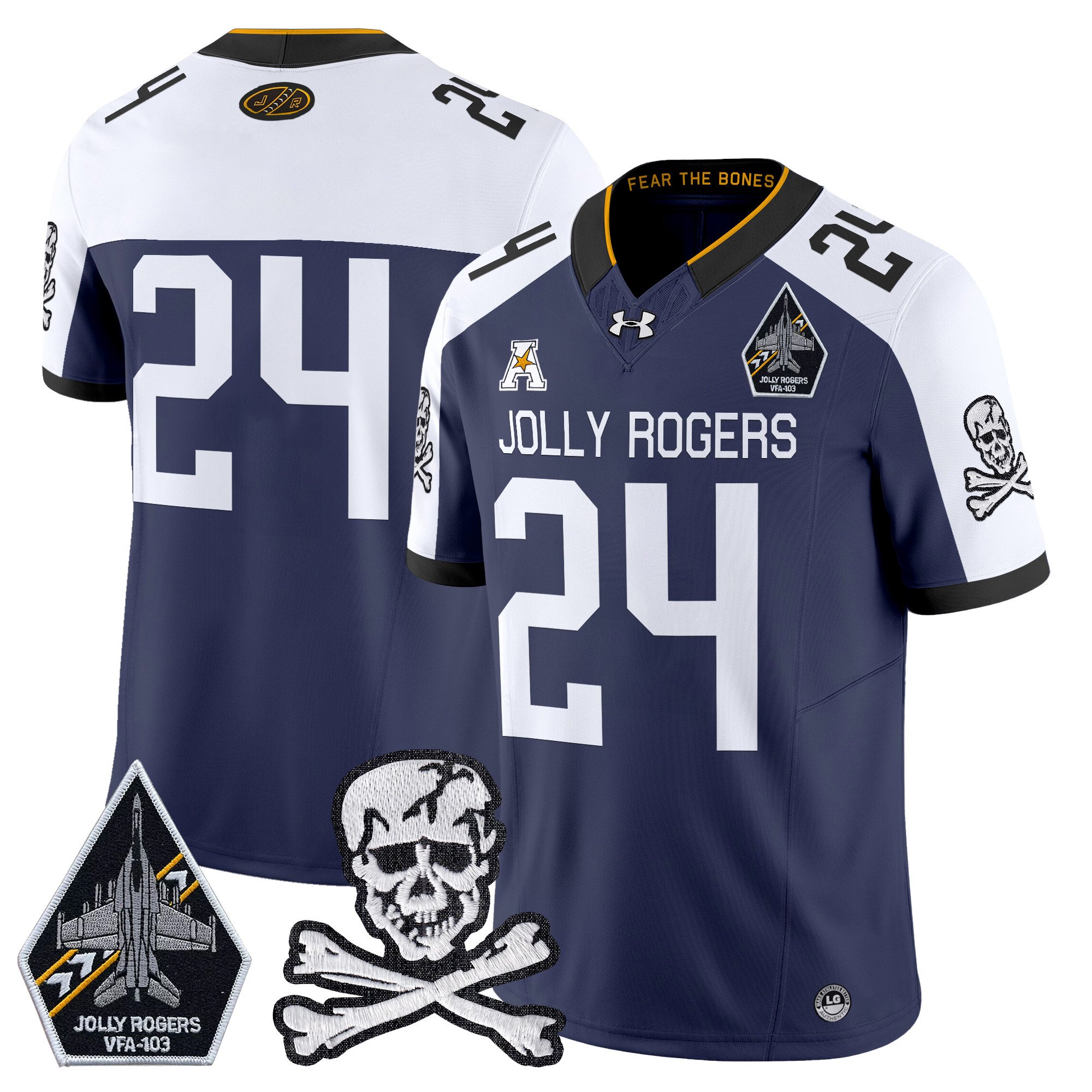 Men's Navy Midshipmen 2024 Vapor Limited Jersey V5 - All Stitched