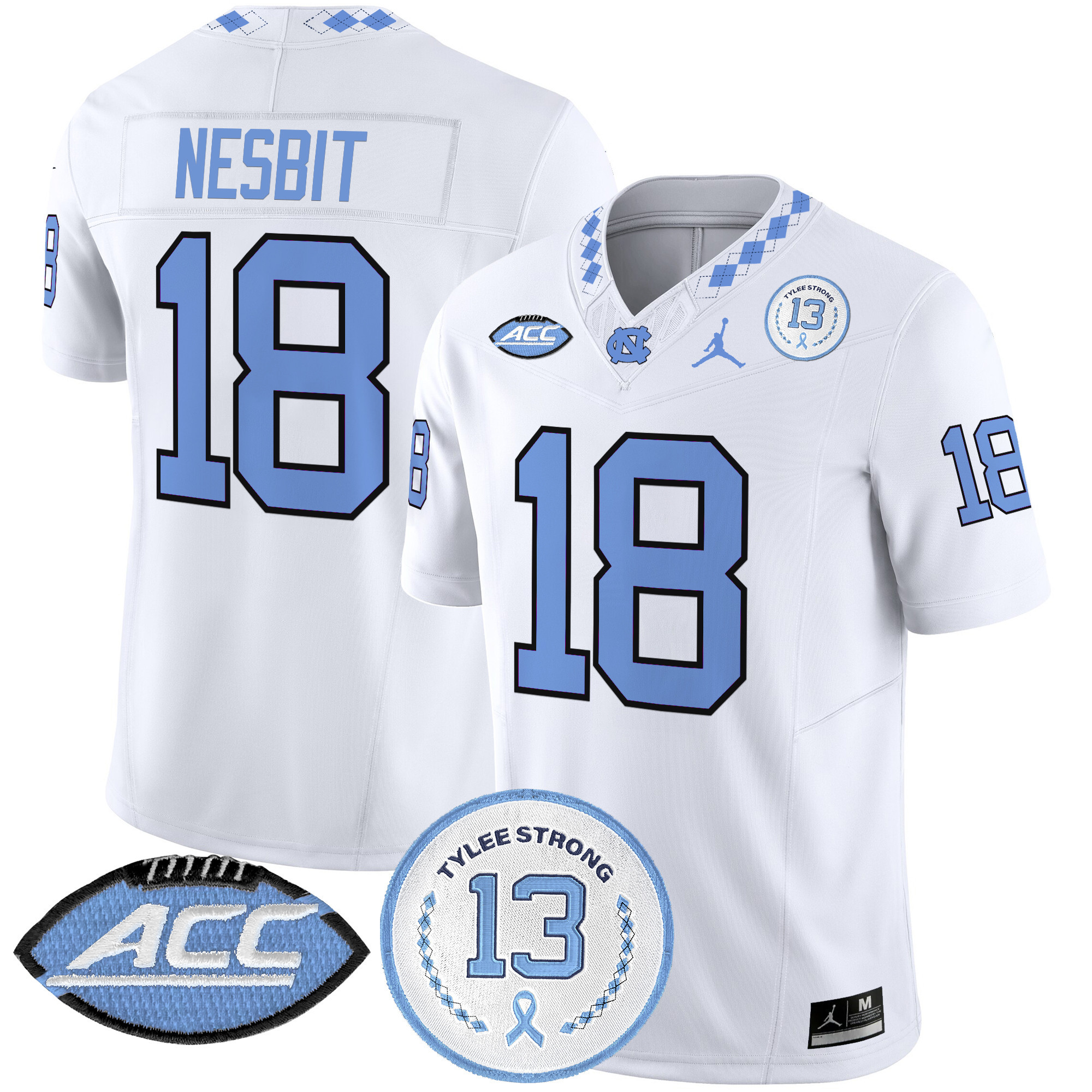 Men's North Carolina Tar Heels 2024 Tylee Strong Patch Vapor Limited Jersey - All Stitched