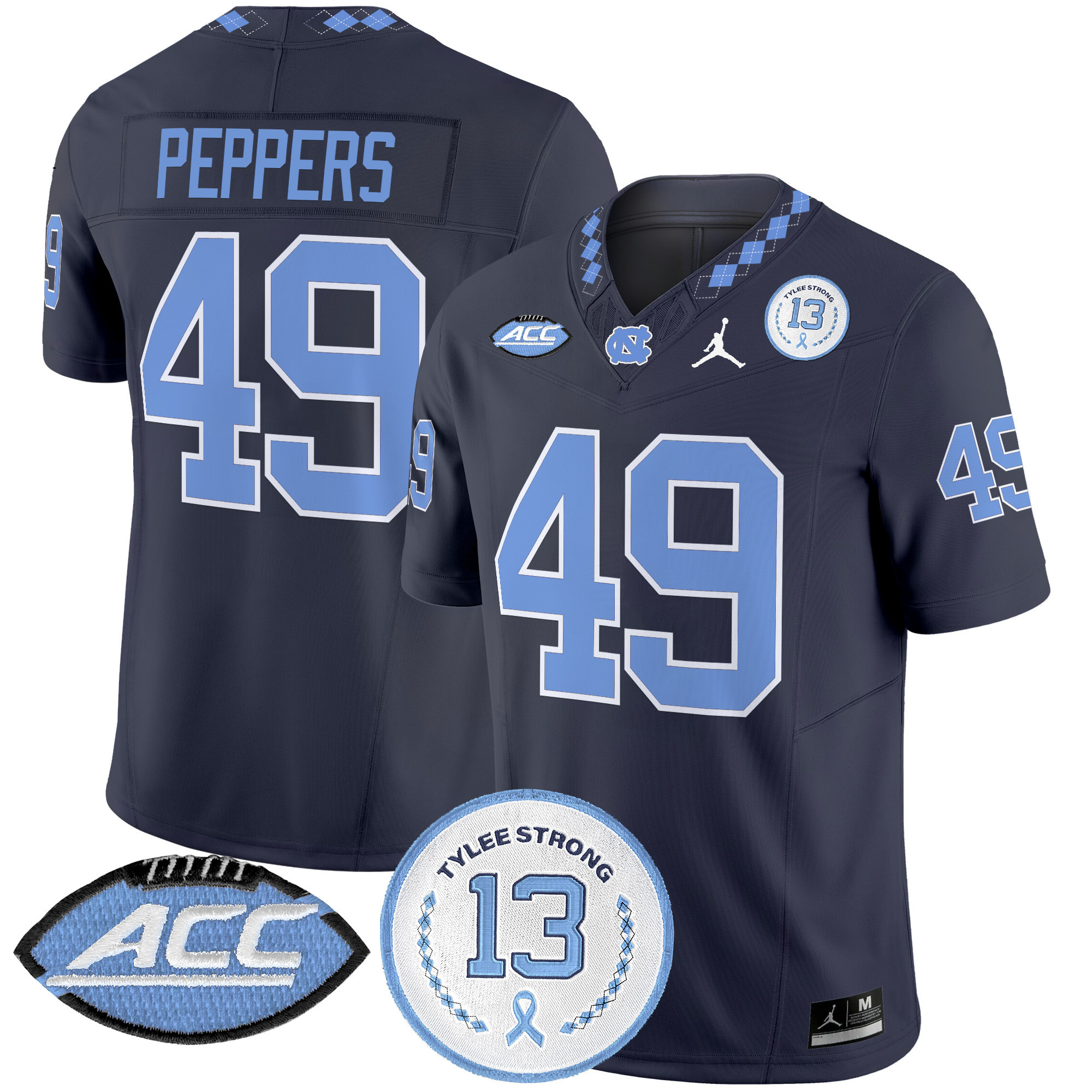 Men's North Carolina Tar Heels 2024 Tylee Strong Patch Vapor Limited Jersey - All Stitched