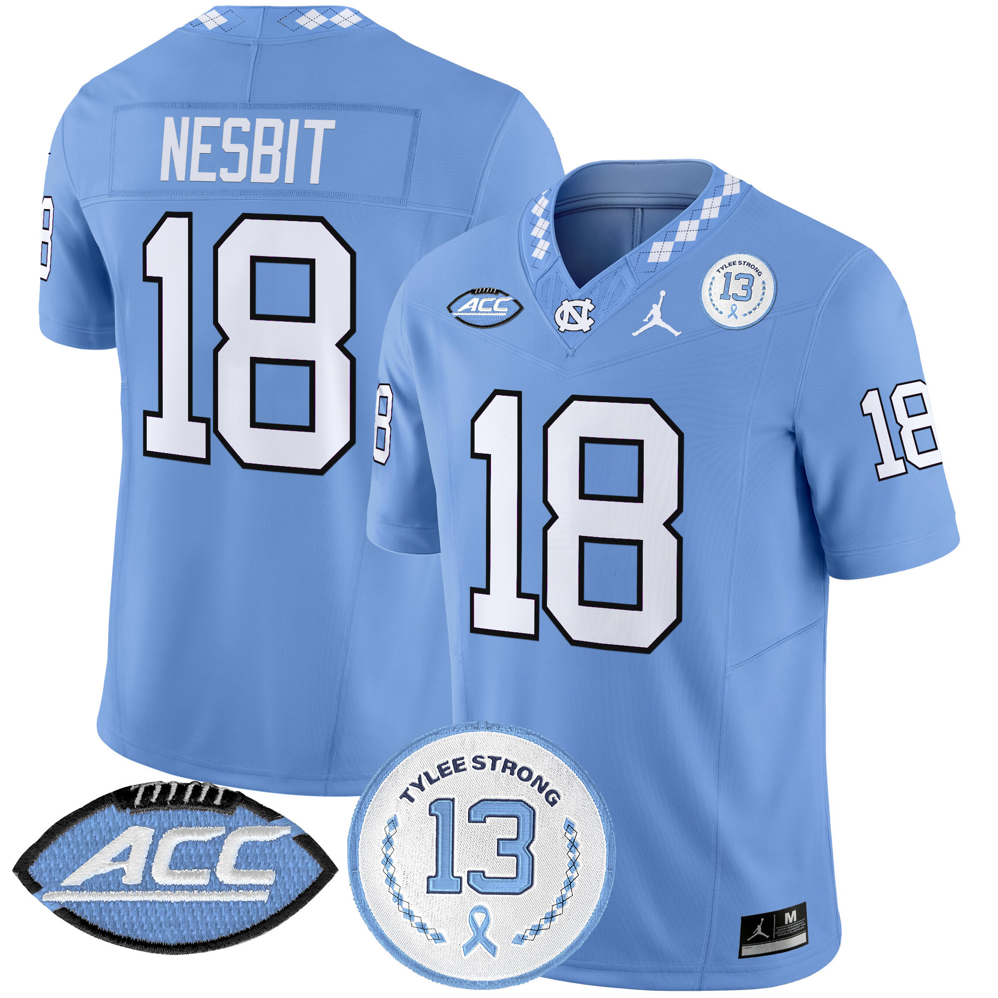 Men's North Carolina Tar Heels 2024 Tylee Strong Patch Vapor Limited Jersey - All Stitched
