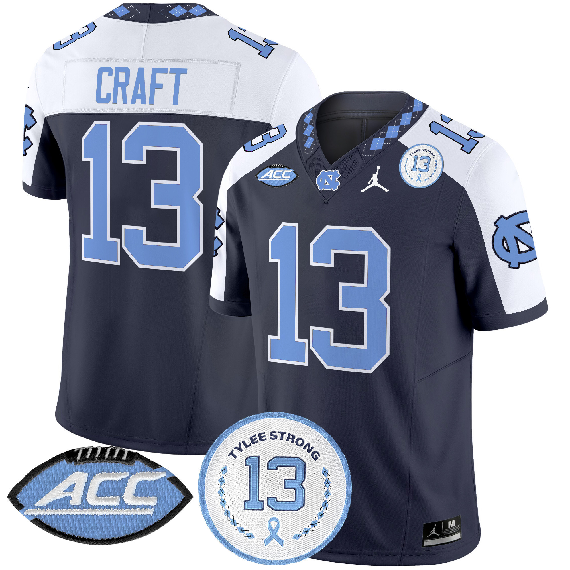 Men's North Carolina Tar Heels 2024 Tylee Strong Patch Vapor Limited Jersey - All Stitched