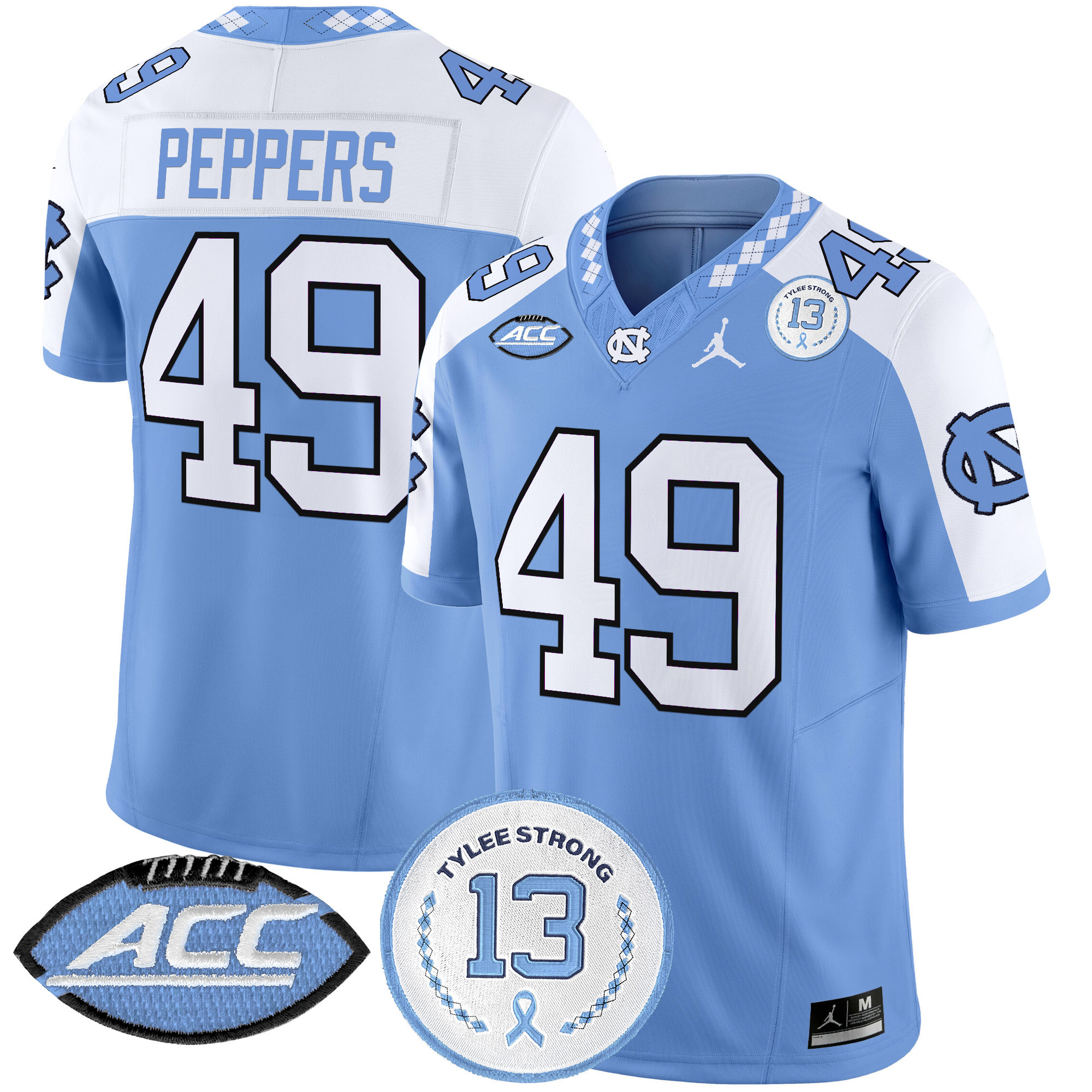 Men's North Carolina Tar Heels 2024 Tylee Strong Patch Vapor Limited Jersey - All Stitched