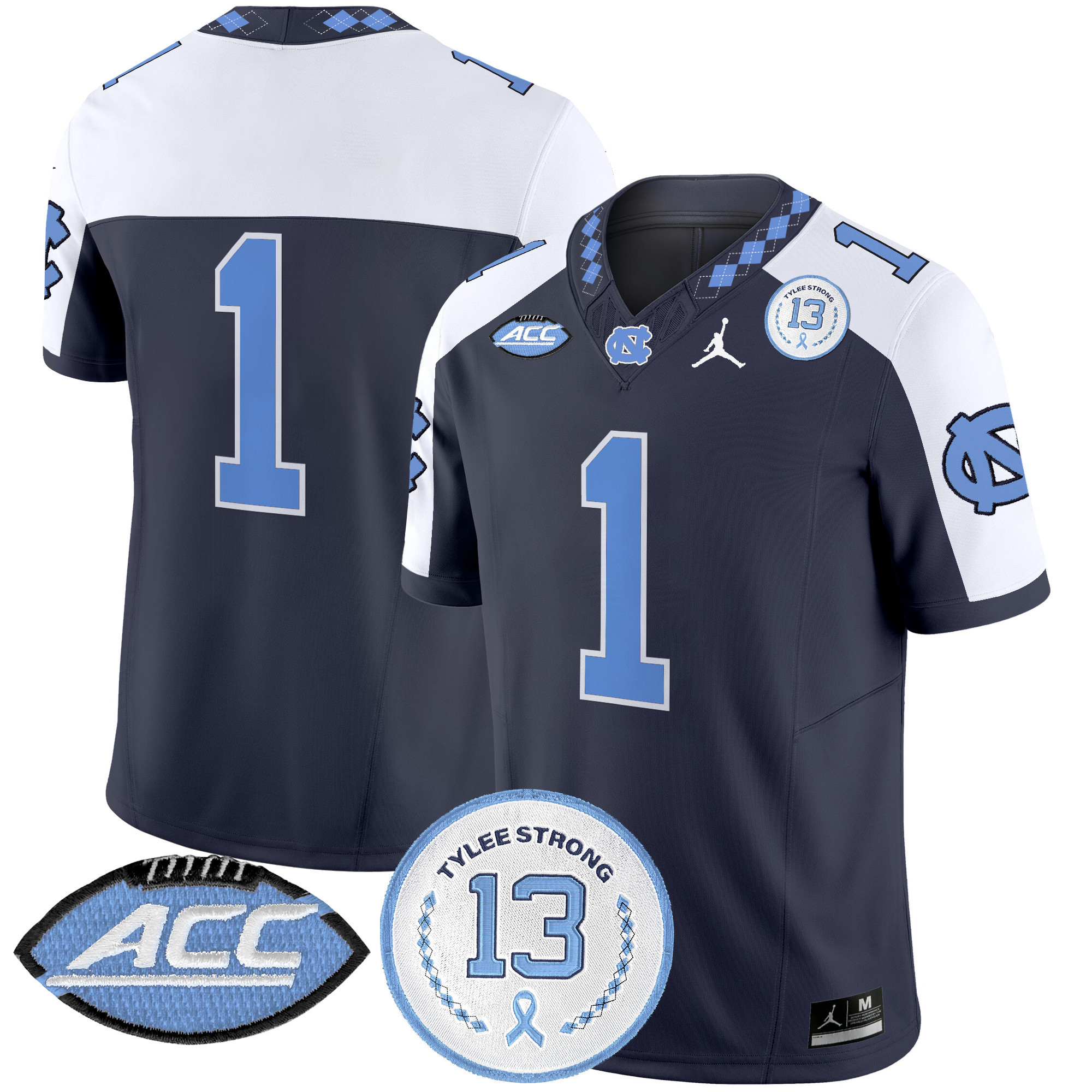 Men's North Carolina Tar Heels 2024 Tylee Strong Patch Vapor Limited Jersey - All Stitched