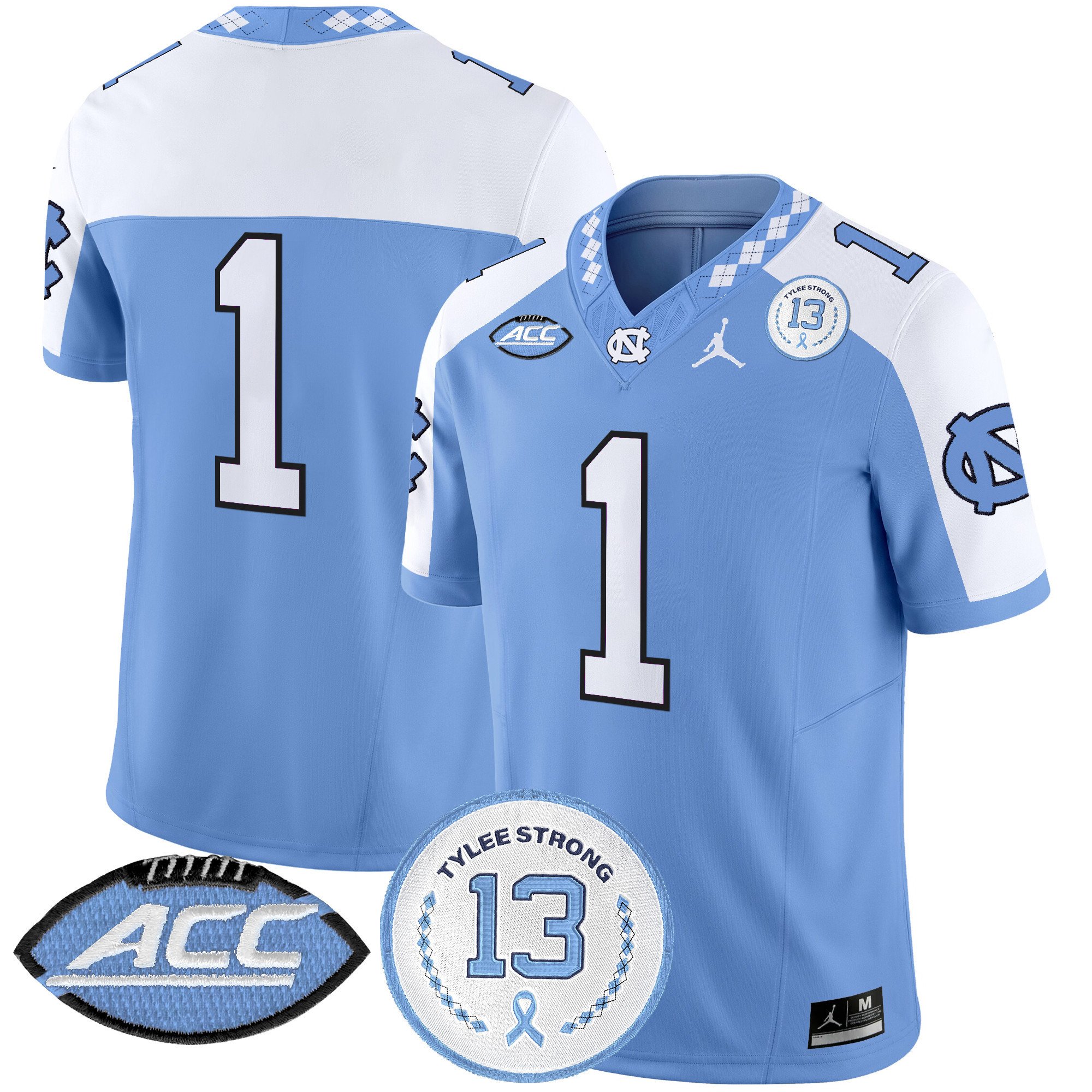 Men's North Carolina Tar Heels 2024 Tylee Strong Patch Vapor Limited Jersey - All Stitched