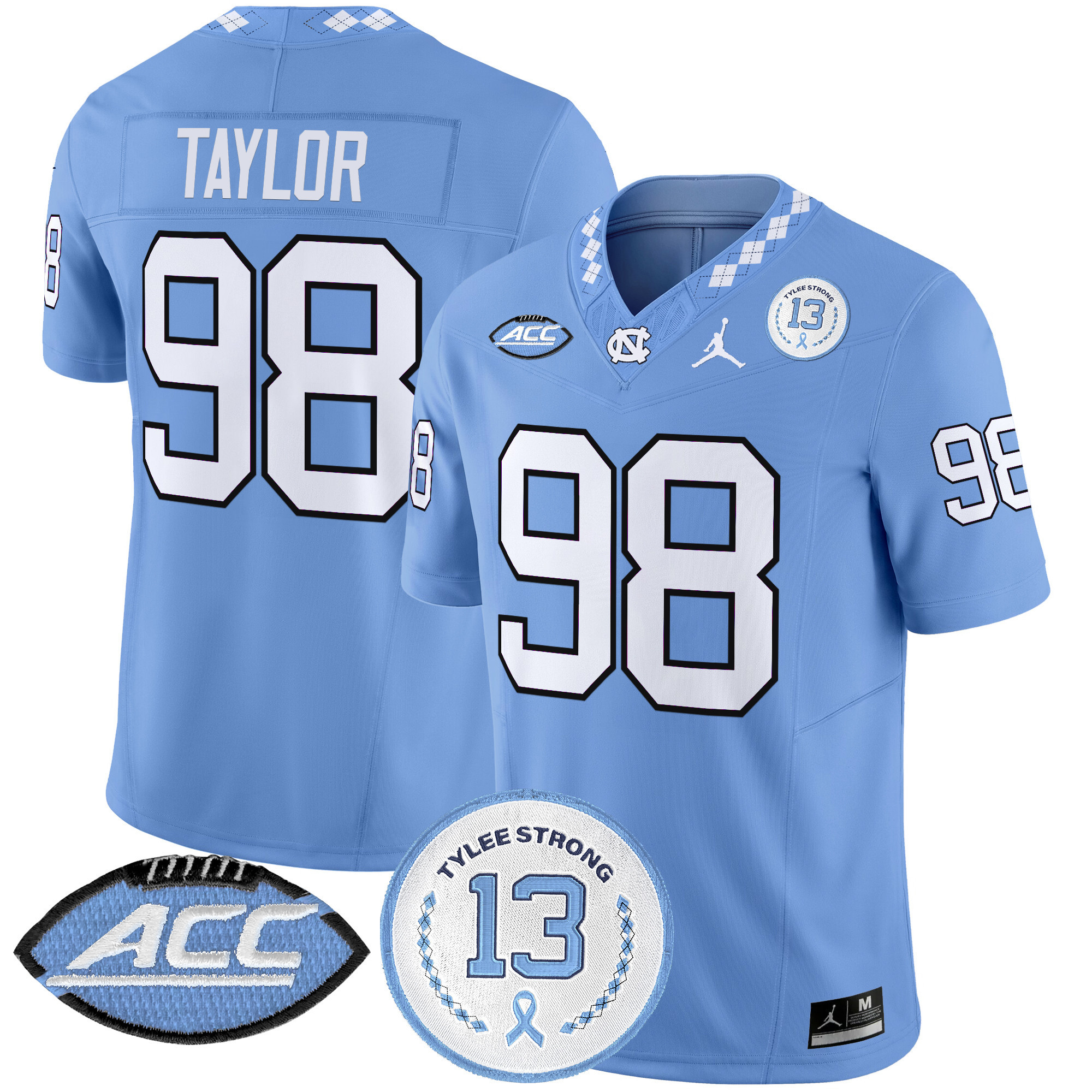 Men's North Carolina Tar Heels 2024 Tylee Strong Patch Vapor Limited Jersey - All Stitched