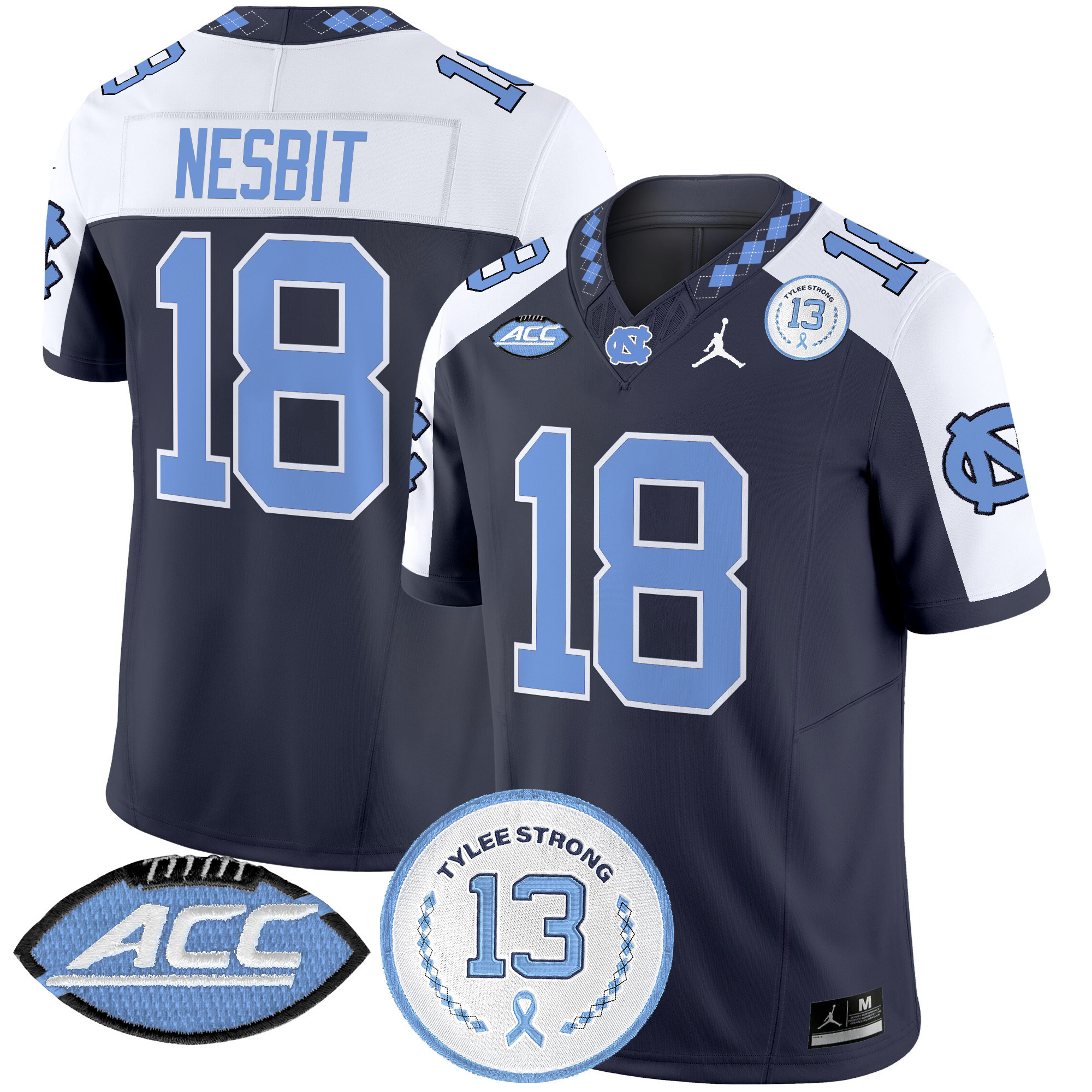 Men's North Carolina Tar Heels 2024 Tylee Strong Patch Vapor Limited Jersey - All Stitched