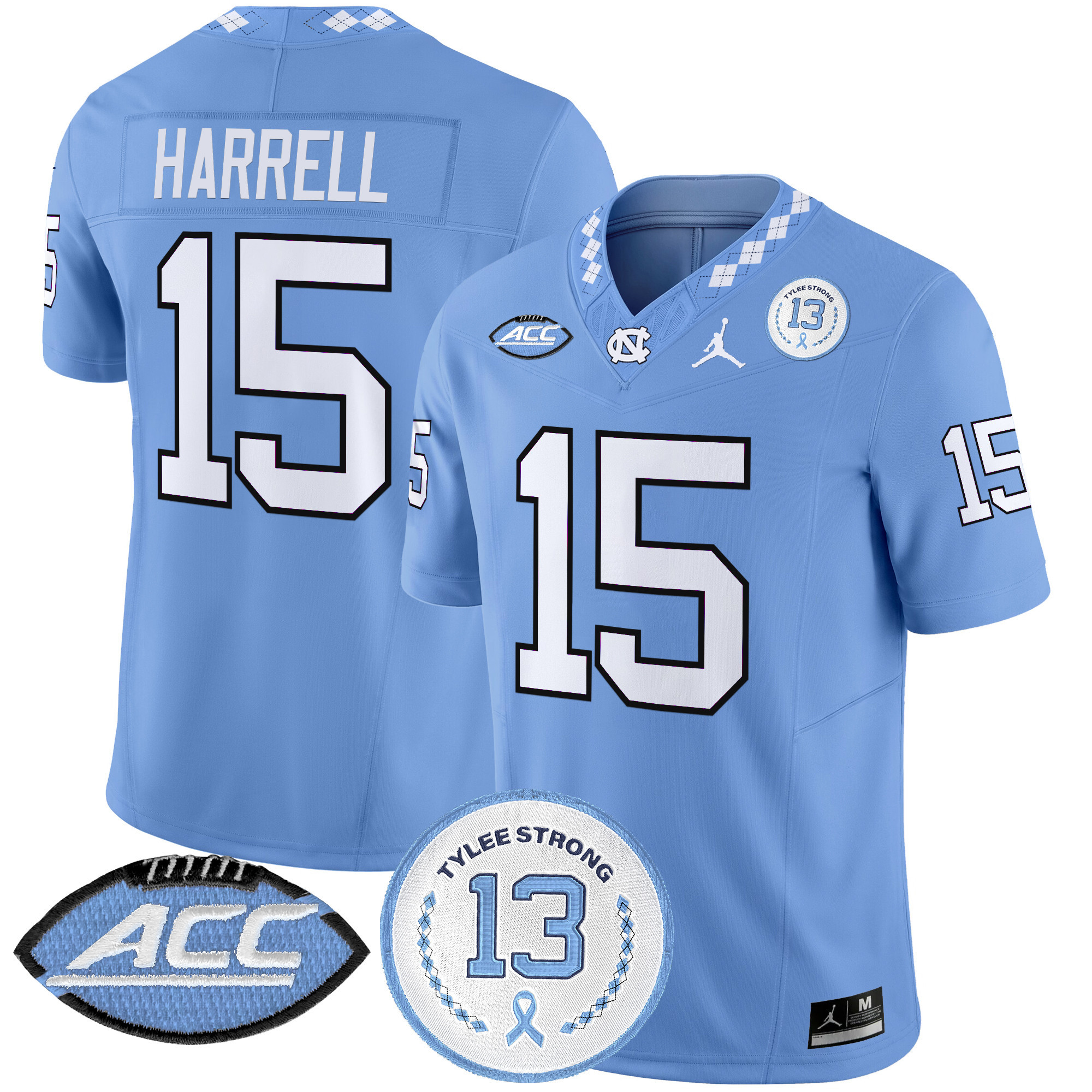 Men's North Carolina Tar Heels 2024 Tylee Strong Patch Vapor Limited Jersey - All Stitched