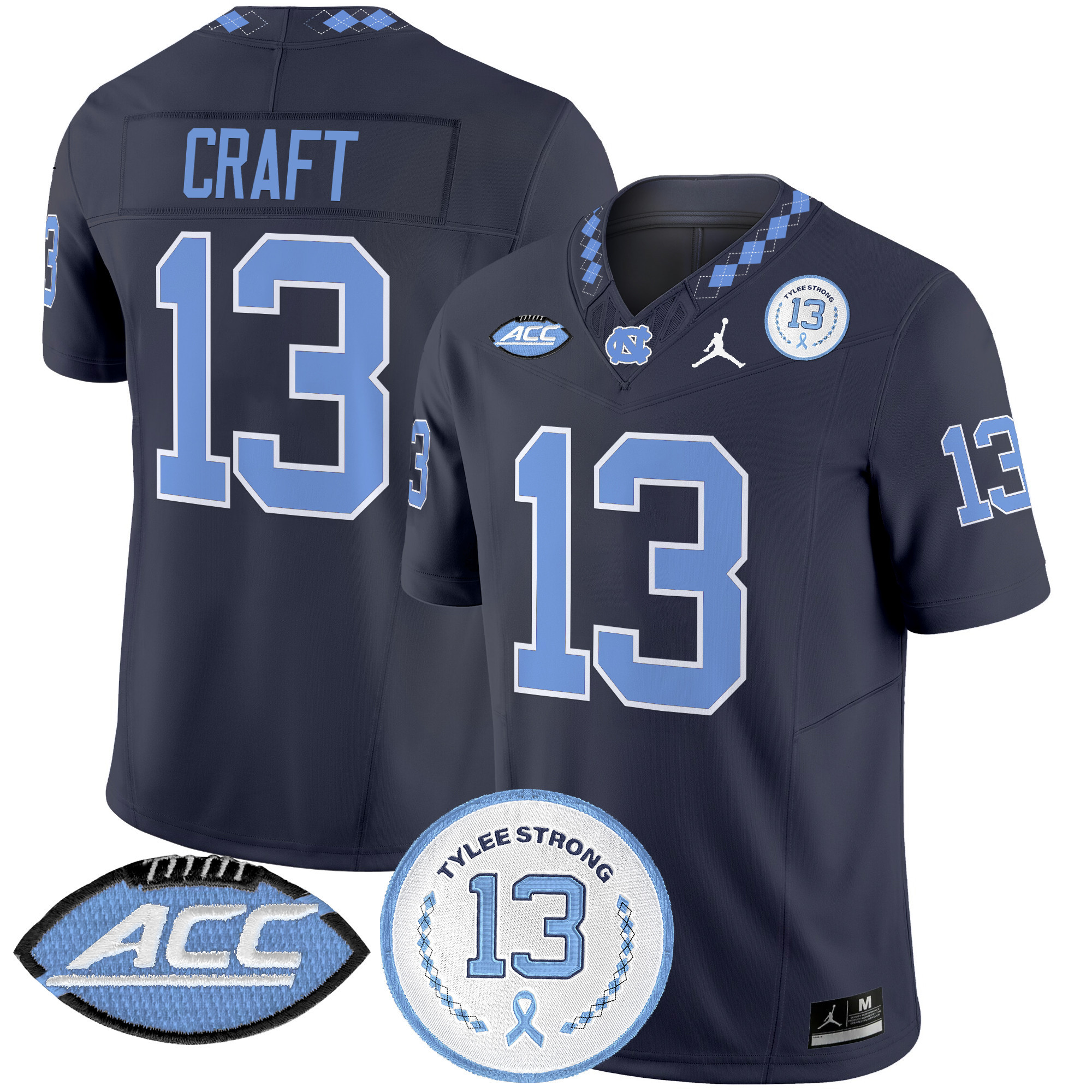 Men's North Carolina Tar Heels 2024 Tylee Strong Patch Vapor Limited Jersey - All Stitched