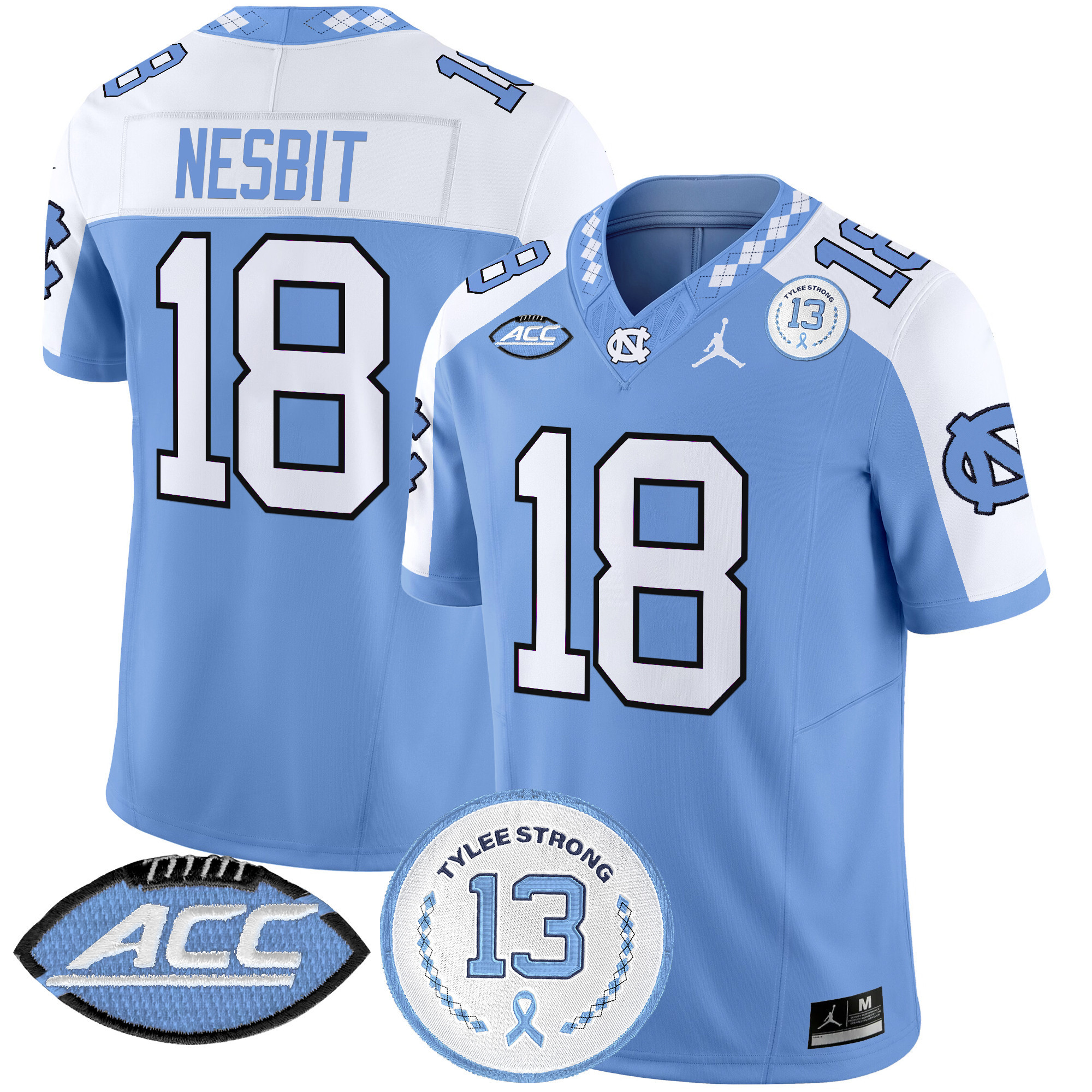 Men's North Carolina Tar Heels 2024 Tylee Strong Patch Vapor Limited Jersey - All Stitched