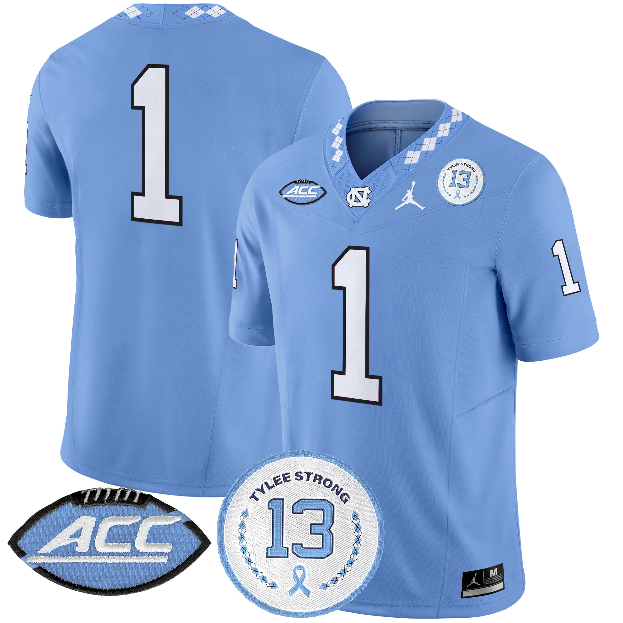 Men's North Carolina Tar Heels 2024 Tylee Strong Patch Vapor Limited Jersey - All Stitched