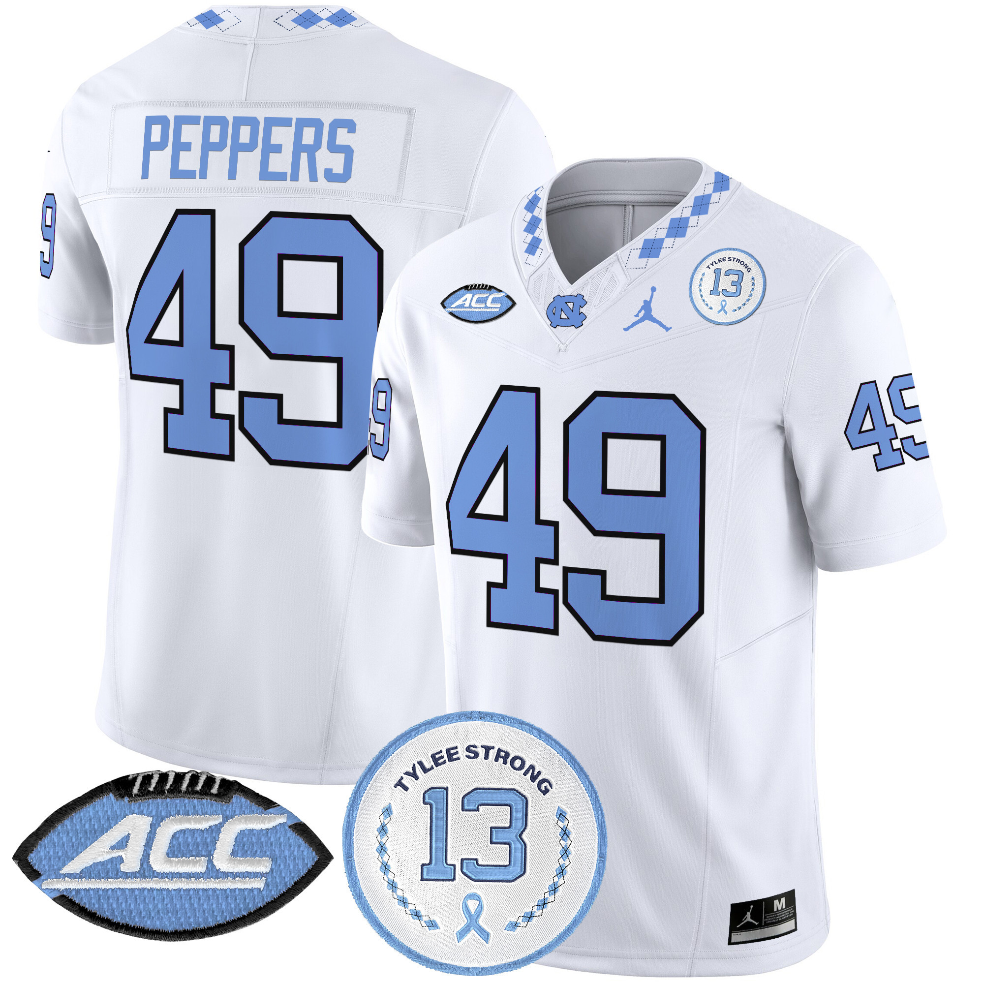 Men's North Carolina Tar Heels 2024 Tylee Strong Patch Vapor Limited Jersey - All Stitched