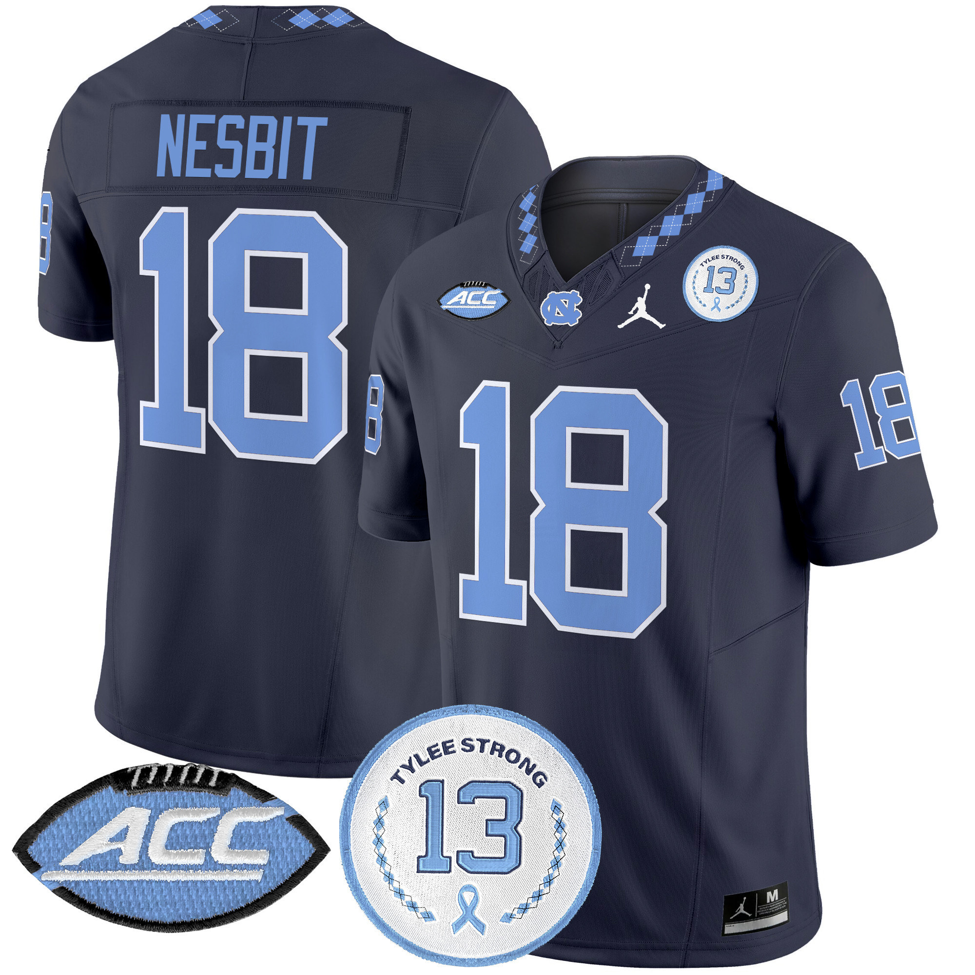 Men's North Carolina Tar Heels 2024 Tylee Strong Patch Vapor Limited Jersey - All Stitched