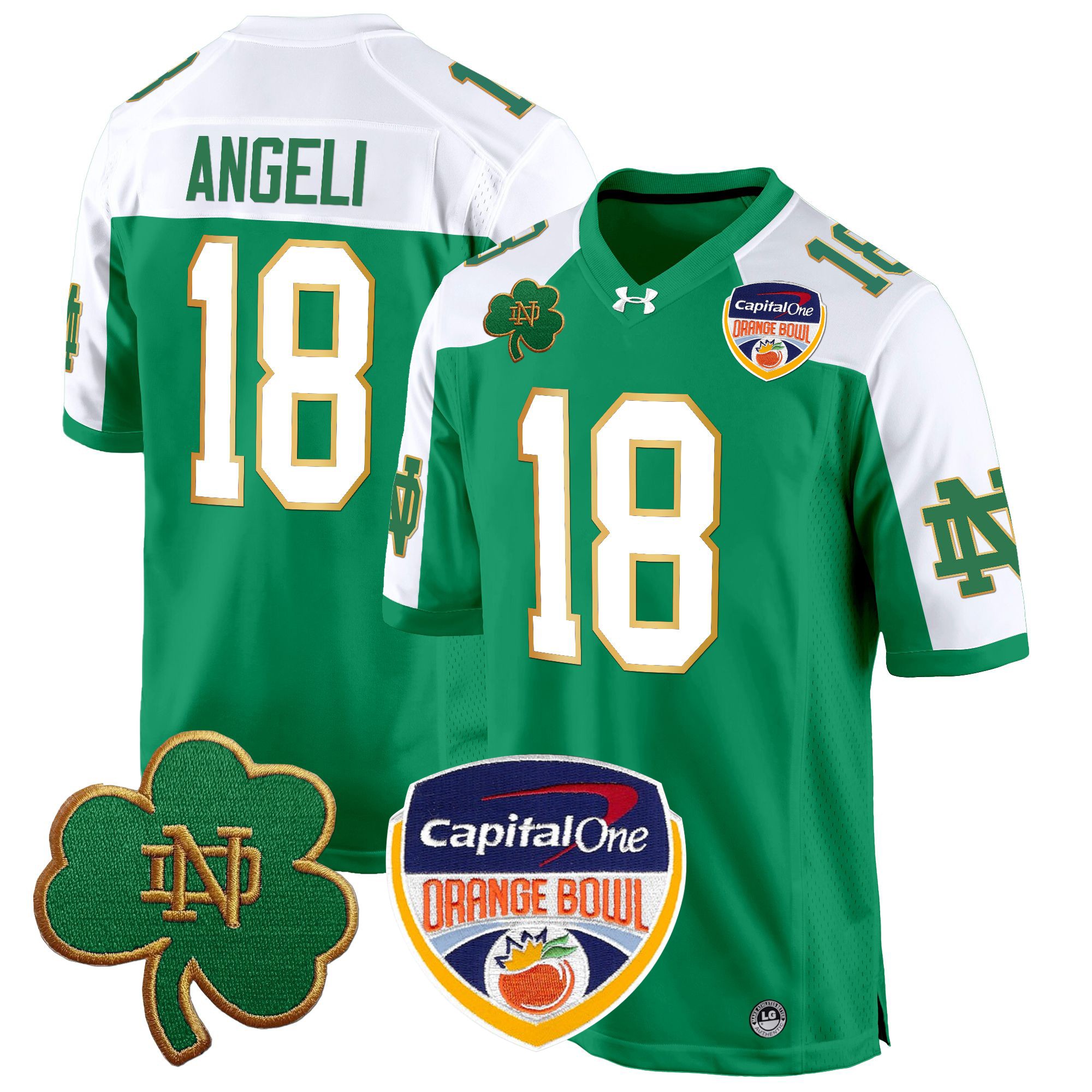 Men's Notre Dame Fighting Irish 2024 Orange Bowl Patch Game Jersey - All Stitched