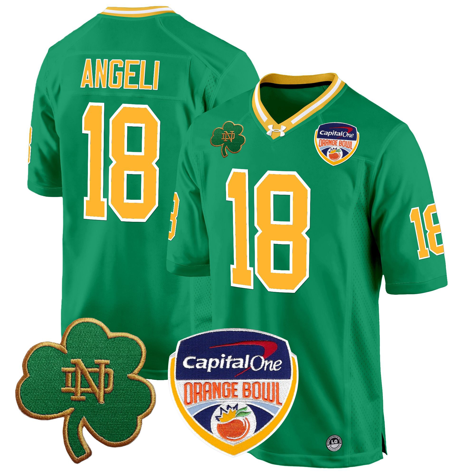 Men's Notre Dame Fighting Irish 2024 Orange Bowl Patch Game Jersey - All Stitched
