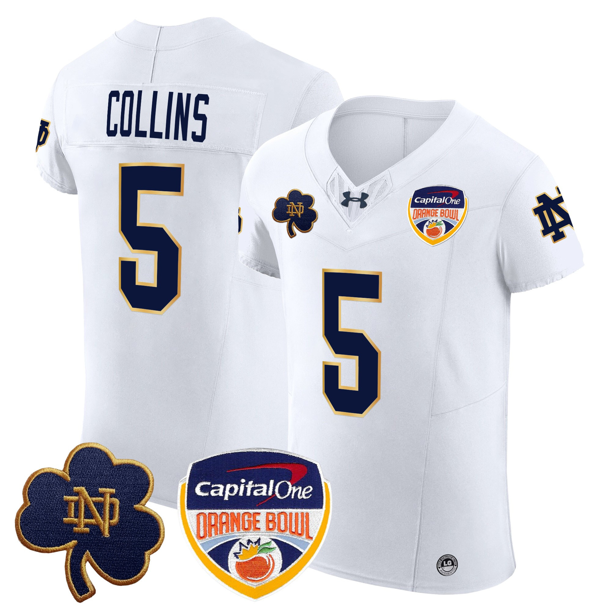 Men's Notre Dame Fighting Irish 2024 Orange Bowl Patch Vapor Elite Jersey - All Stitched