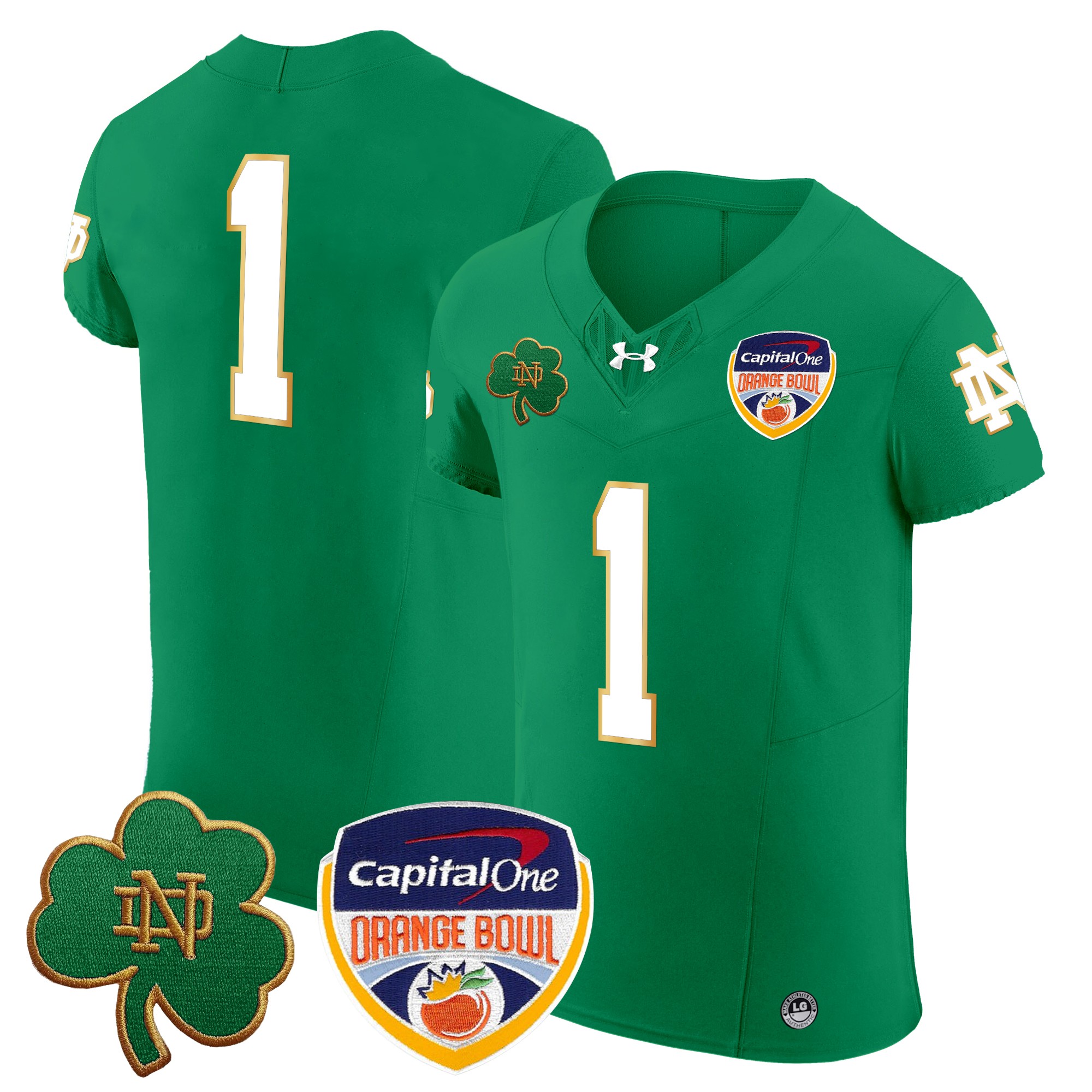 Men's Notre Dame Fighting Irish 2024 Orange Bowl Patch Vapor Elite Jersey - All Stitched