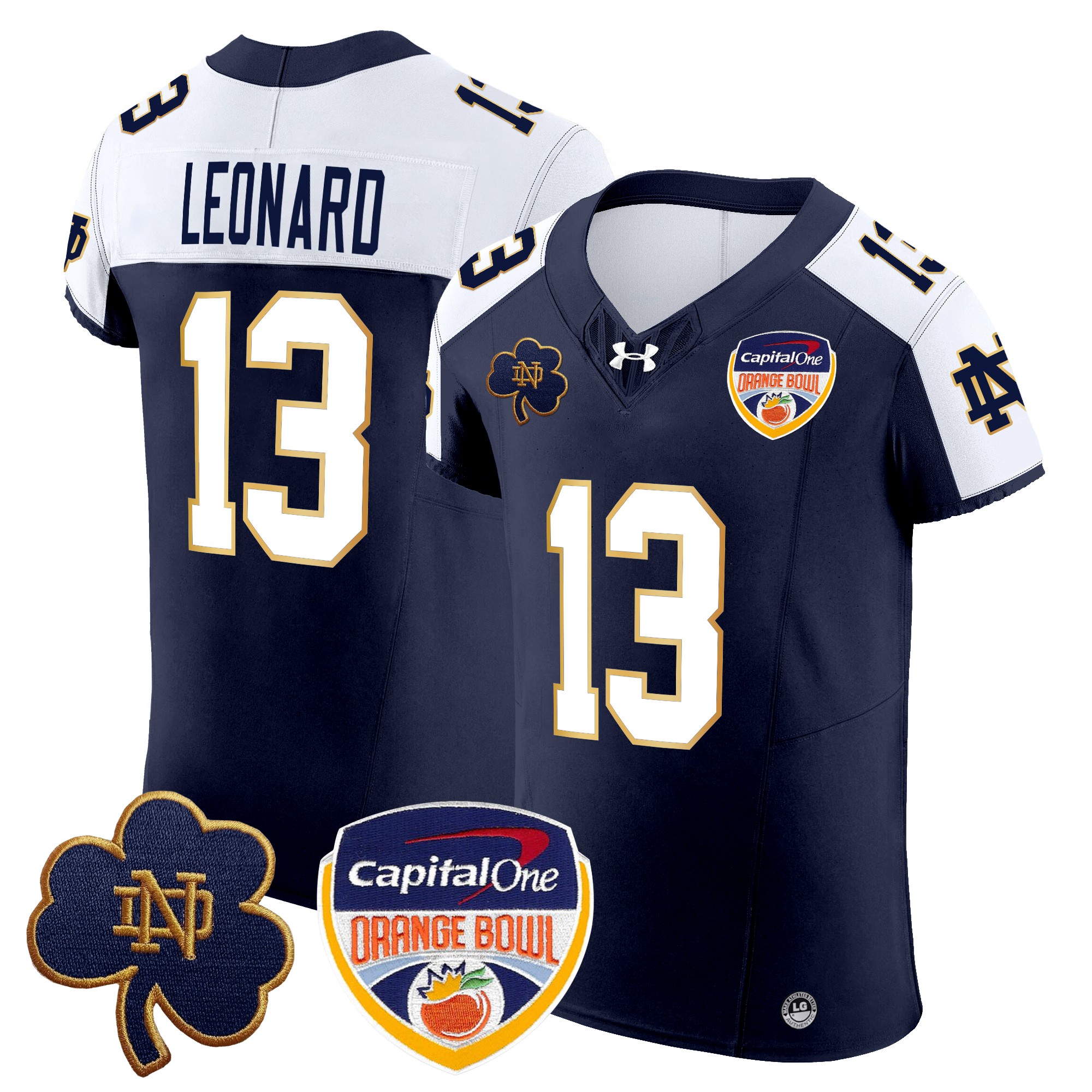 Men's Notre Dame Fighting Irish 2024 Orange Bowl Patch Vapor Elite Jersey - All Stitched