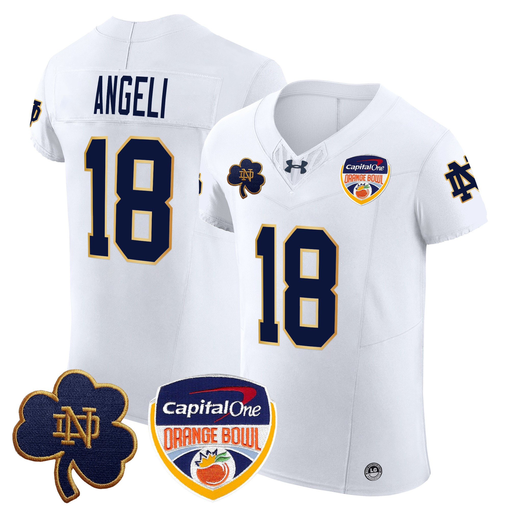 Men's Notre Dame Fighting Irish 2024 Orange Bowl Patch Vapor Elite Jersey - All Stitched
