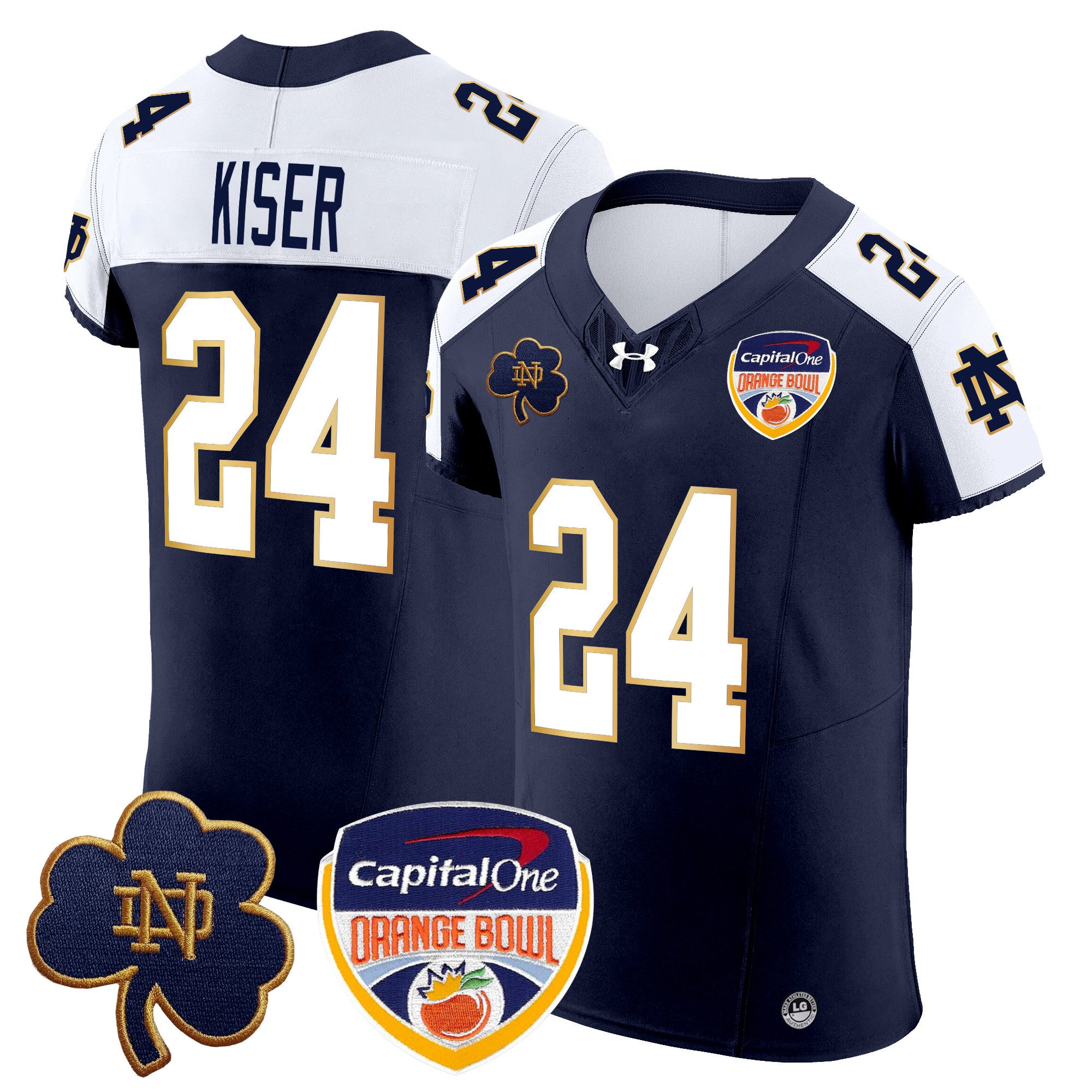Men's Notre Dame Fighting Irish 2024 Orange Bowl Patch Vapor Elite Jersey - All Stitched