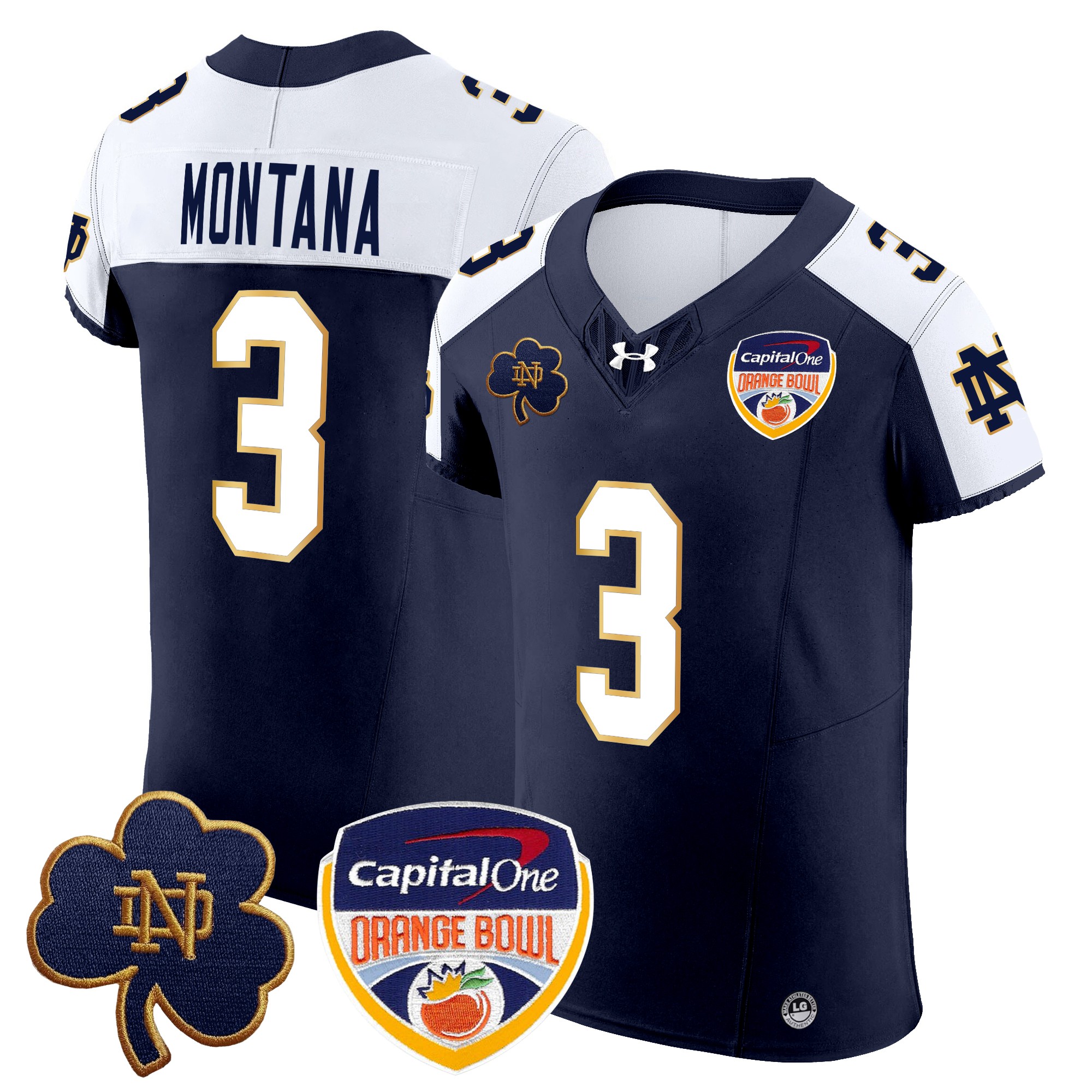 Men's Notre Dame Fighting Irish 2024 Orange Bowl Patch Vapor Elite Jersey - All Stitched