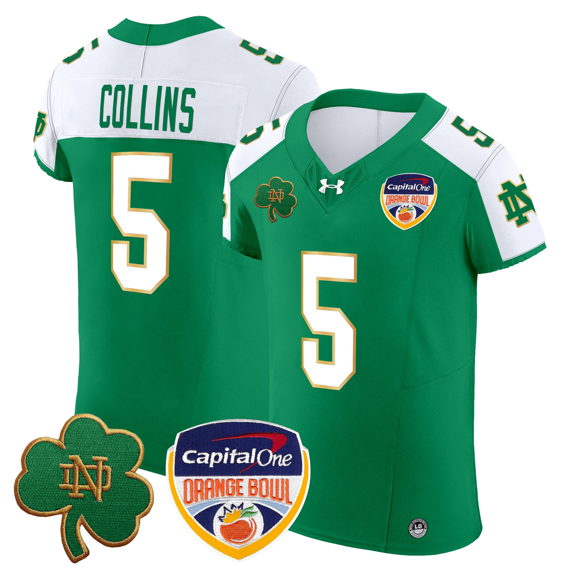 Men's Notre Dame Fighting Irish 2024 Orange Bowl Patch Vapor Elite Jersey - All Stitched