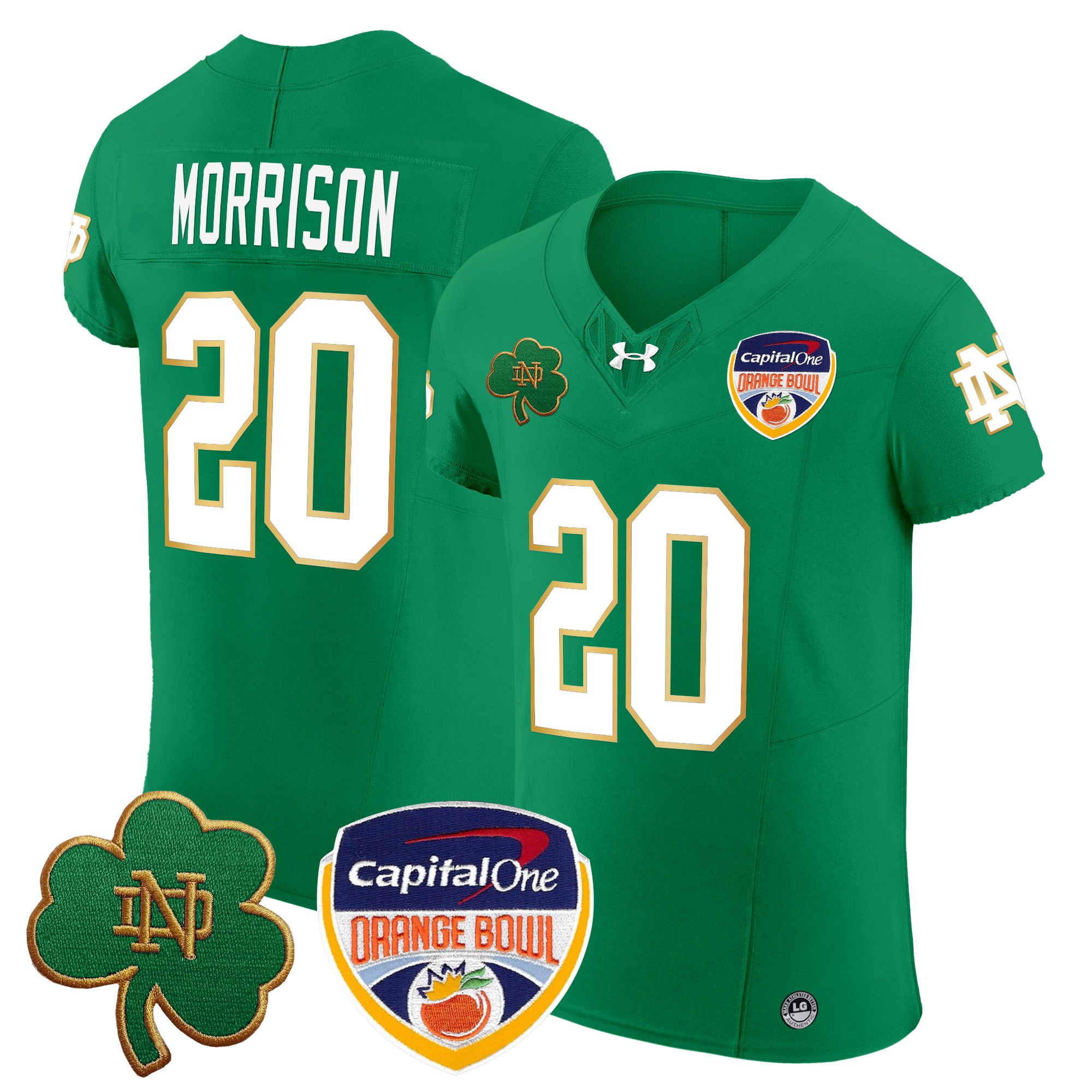 Men's Notre Dame Fighting Irish 2024 Orange Bowl Patch Vapor Elite Jersey - All Stitched
