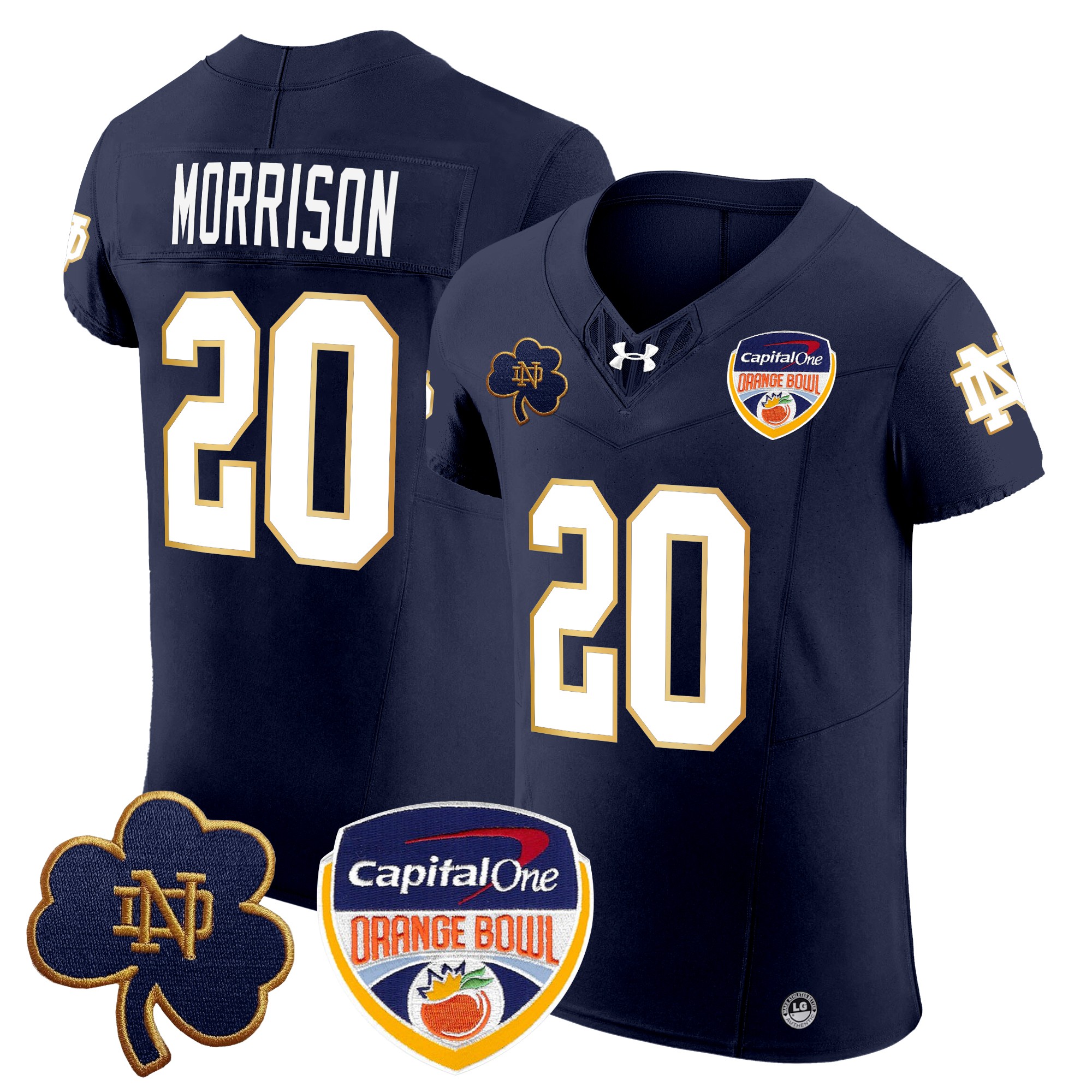 Men's Notre Dame Fighting Irish 2024 Orange Bowl Patch Vapor Elite Jersey - All Stitched