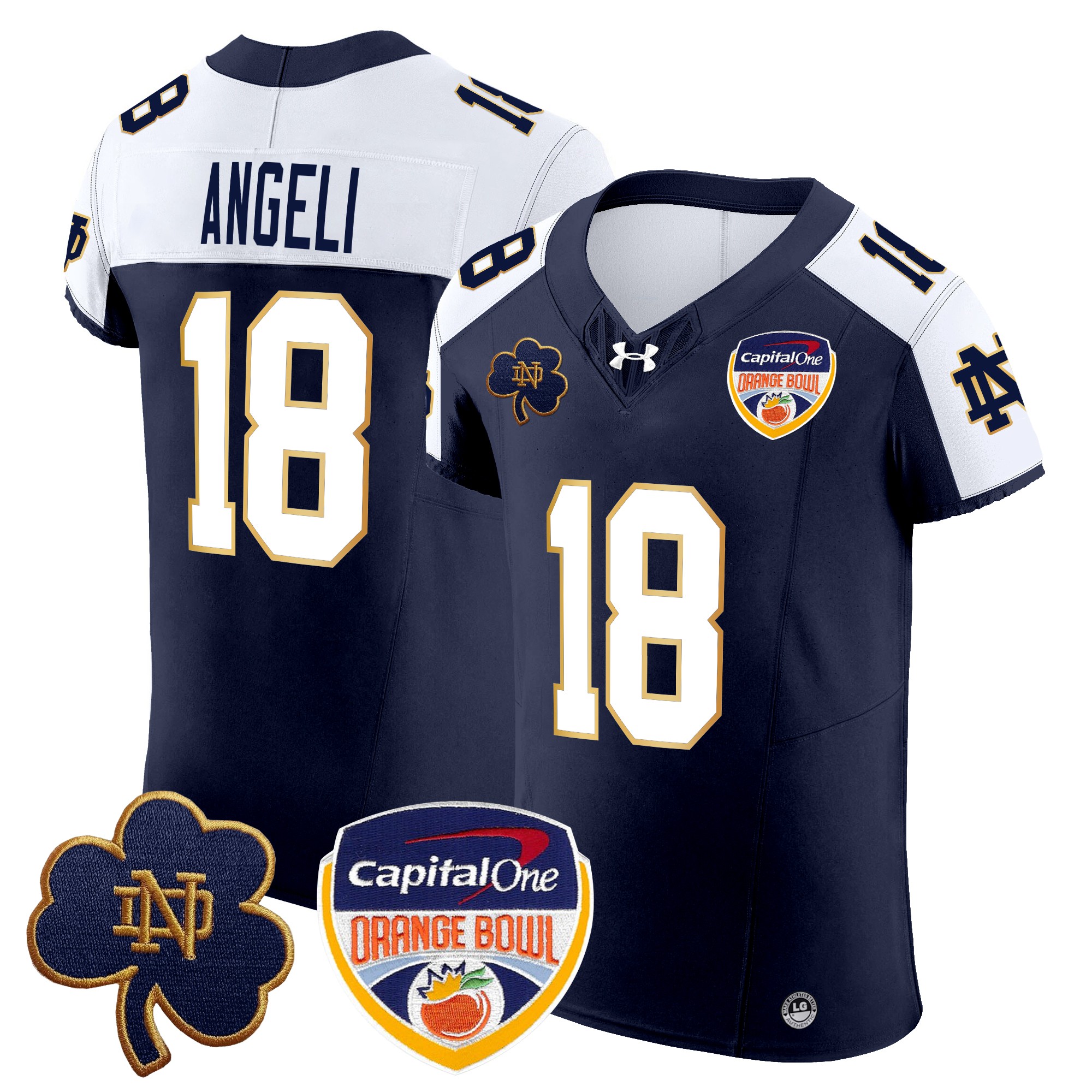 Men's Notre Dame Fighting Irish 2024 Orange Bowl Patch Vapor Elite Jersey - All Stitched