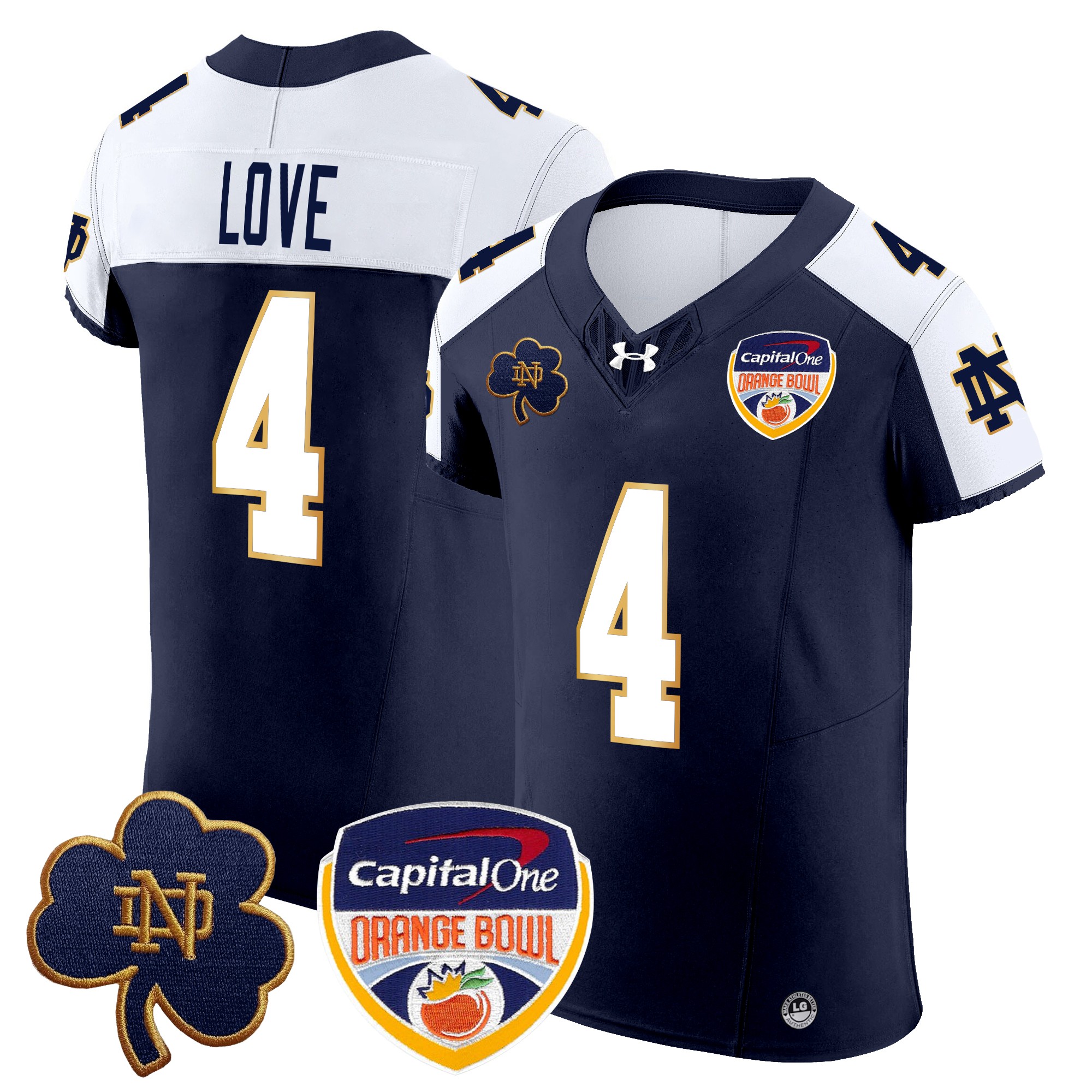 Men's Notre Dame Fighting Irish 2024 Orange Bowl Patch Vapor Elite Jersey - All Stitched