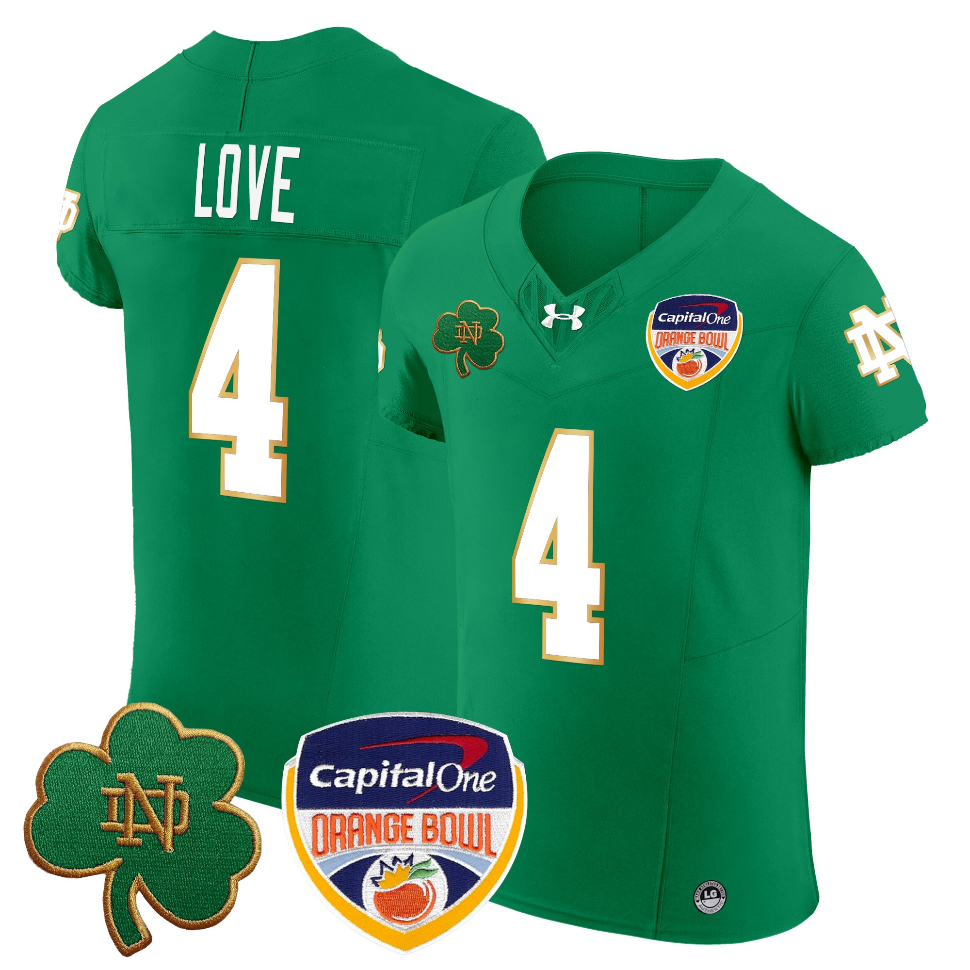 Men's Notre Dame Fighting Irish 2024 Orange Bowl Patch Vapor Elite Jersey - All Stitched