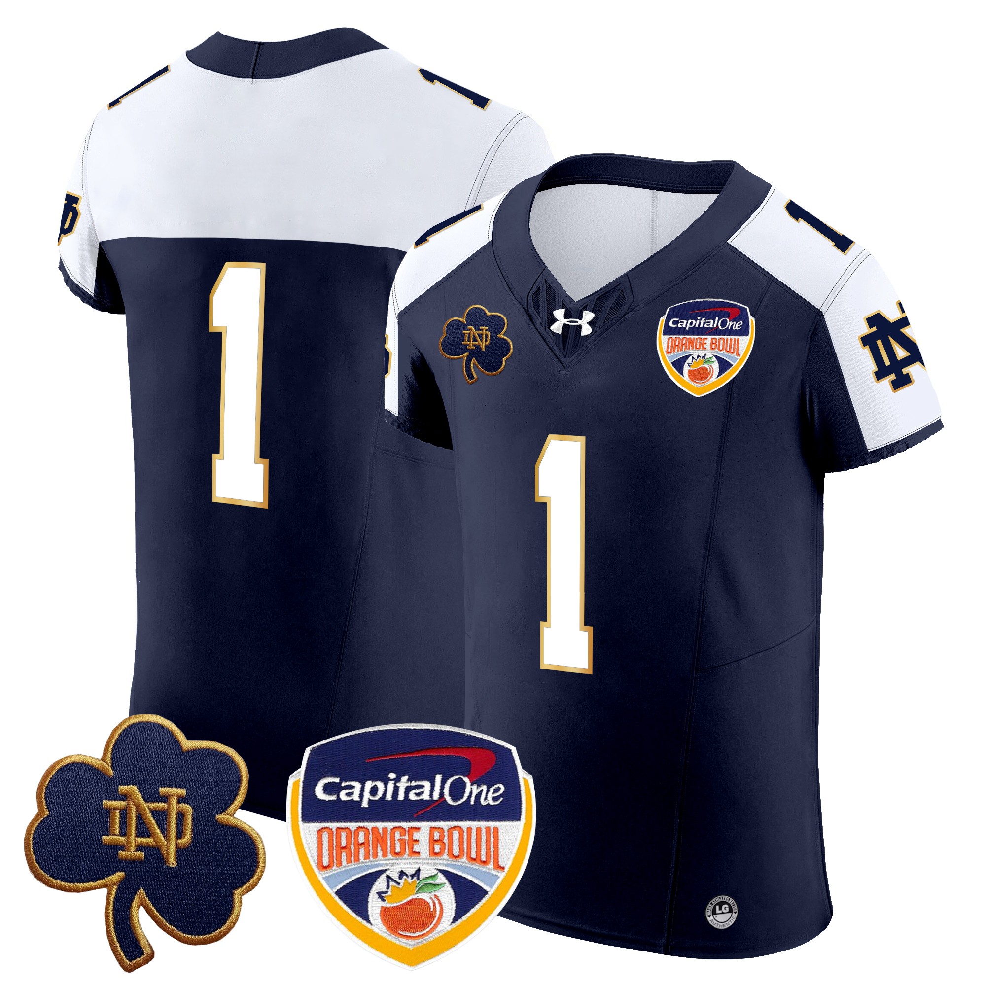 Men's Notre Dame Fighting Irish 2024 Orange Bowl Patch Vapor Elite Jersey - All Stitched