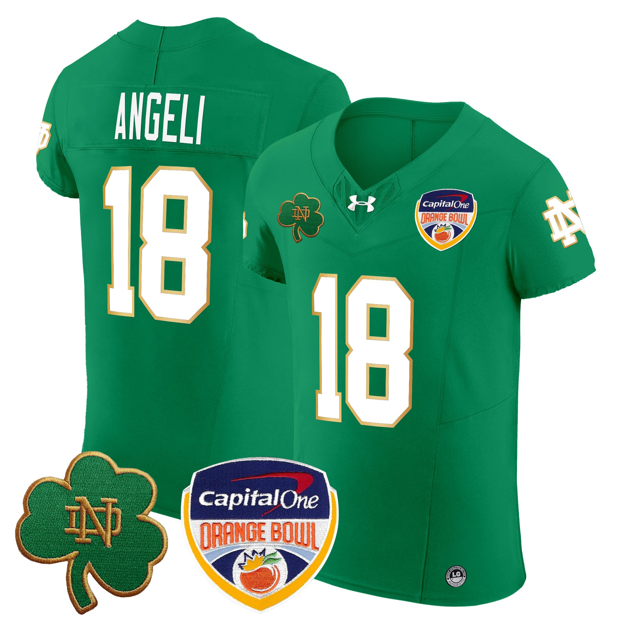 Men's Notre Dame Fighting Irish 2024 Orange Bowl Patch Vapor Elite Jersey - All Stitched