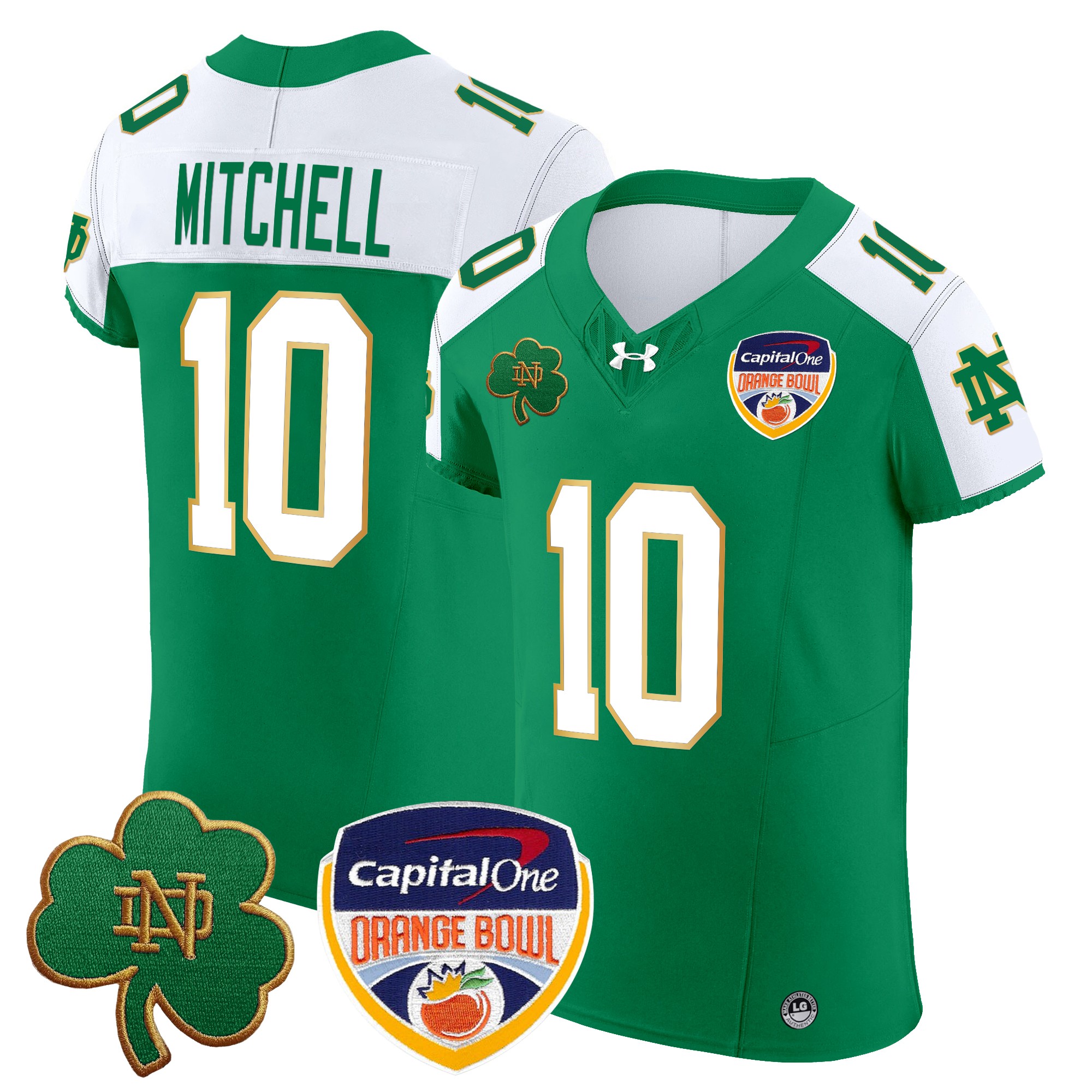 Men's Notre Dame Fighting Irish 2024 Orange Bowl Patch Vapor Elite Jersey - All Stitched