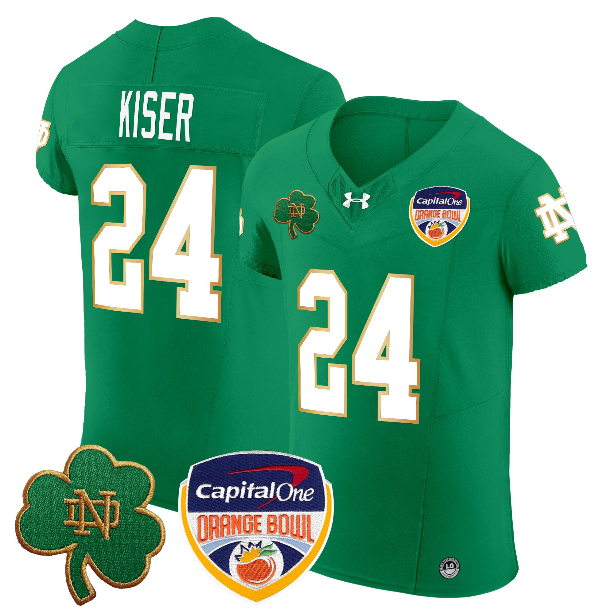Men's Notre Dame Fighting Irish 2024 Orange Bowl Patch Vapor Elite Jersey - All Stitched