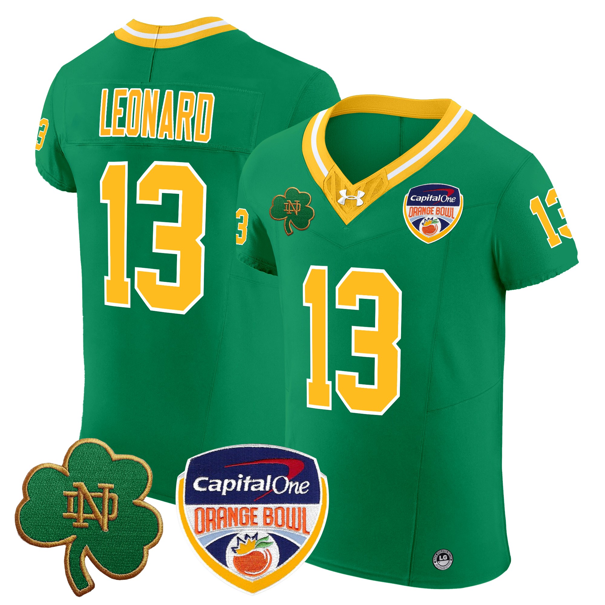 Men's Notre Dame Fighting Irish 2024 Orange Bowl Patch Vapor Elite Jersey - All Stitched
