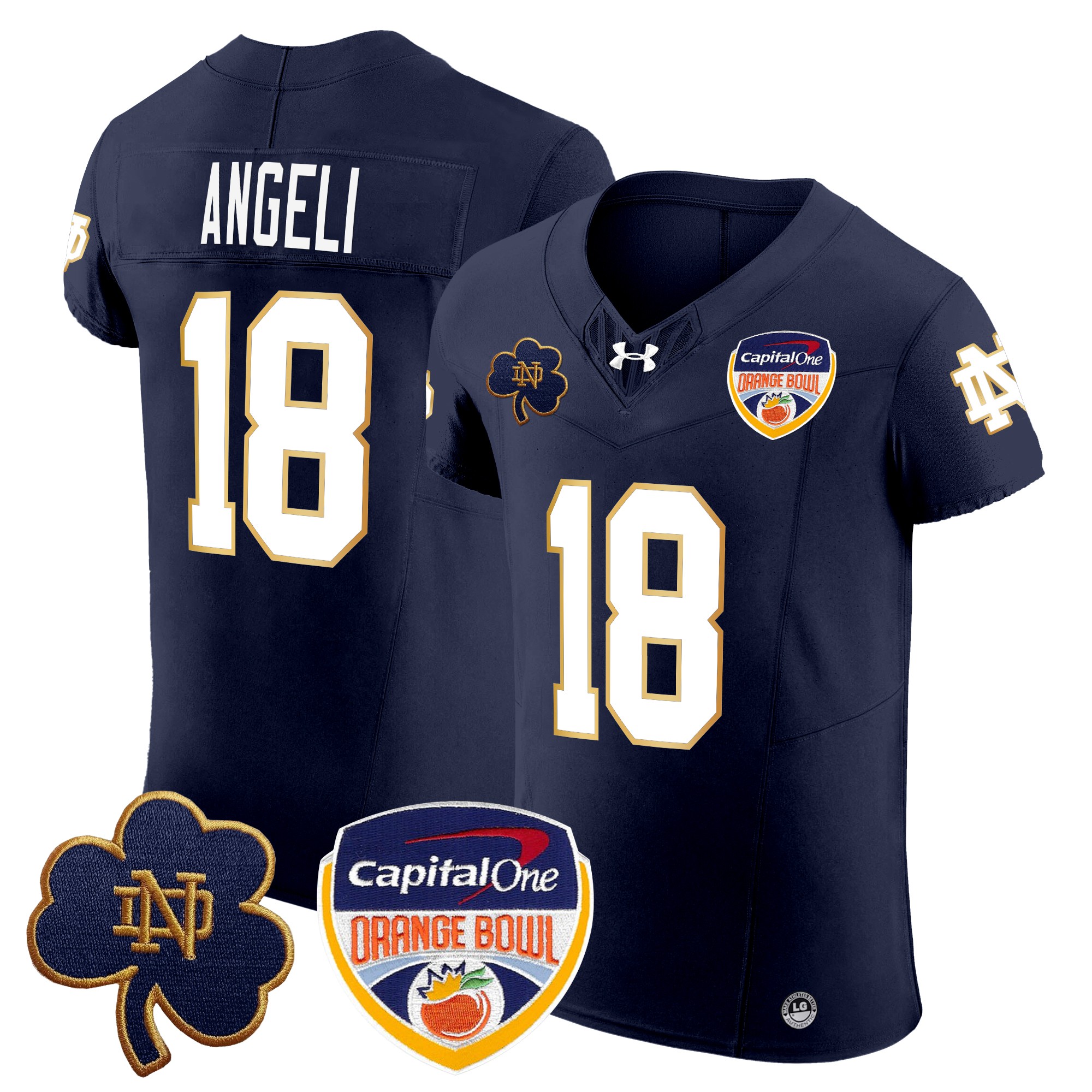 Men's Notre Dame Fighting Irish 2024 Orange Bowl Patch Vapor Elite Jersey - All Stitched