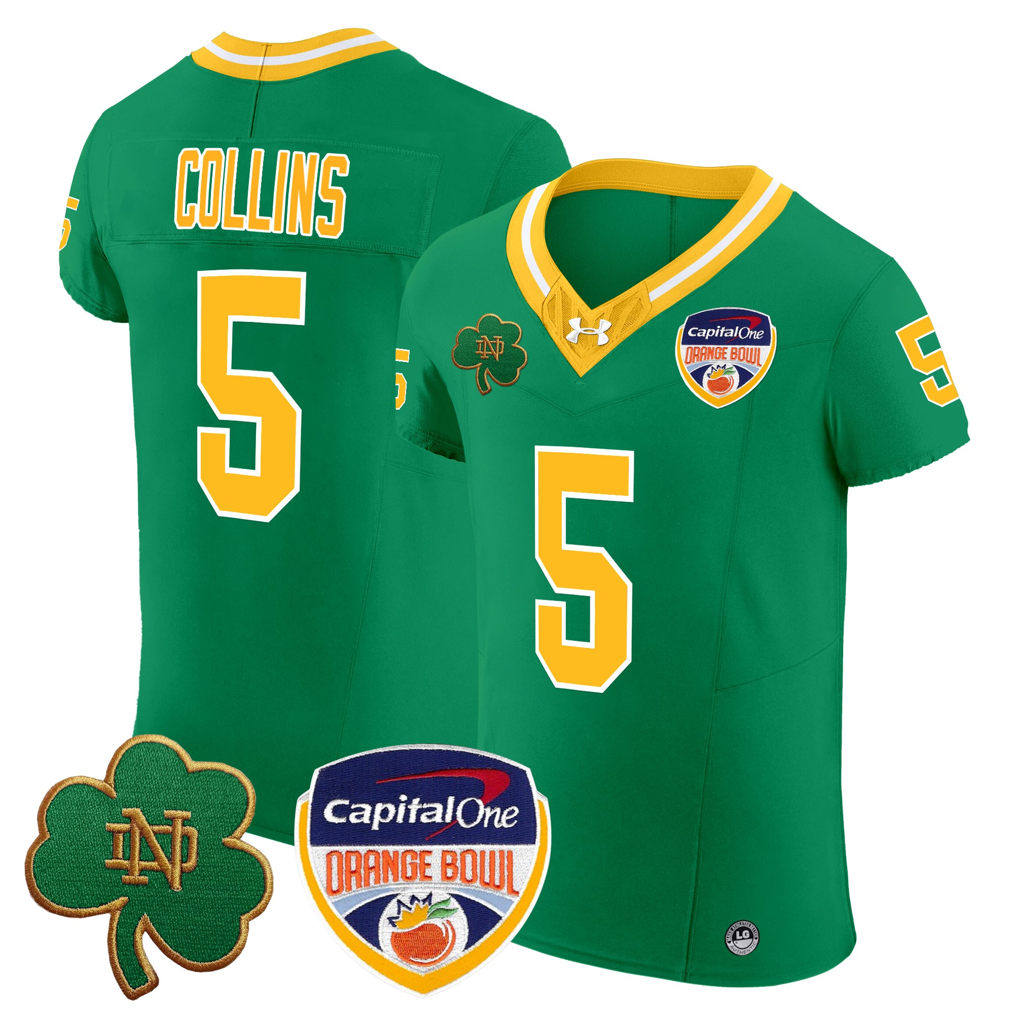 Men's Notre Dame Fighting Irish 2024 Orange Bowl Patch Vapor Elite Jersey - All Stitched